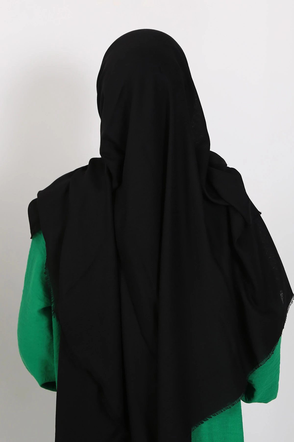 Düz Siyah Pamuk Eşarp