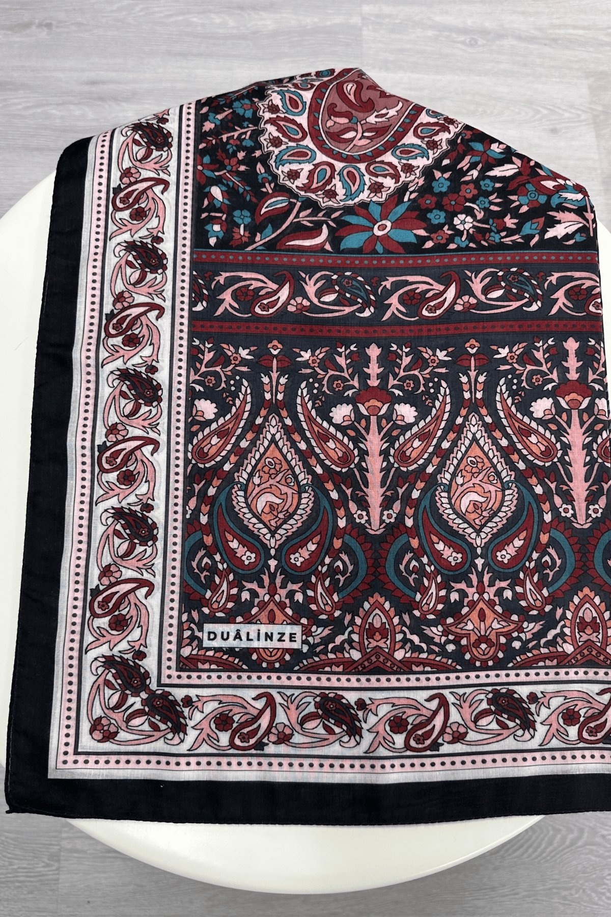 75x210 Etnik Desenli Pamuklu Şal - Harmoni Gül Kurusu