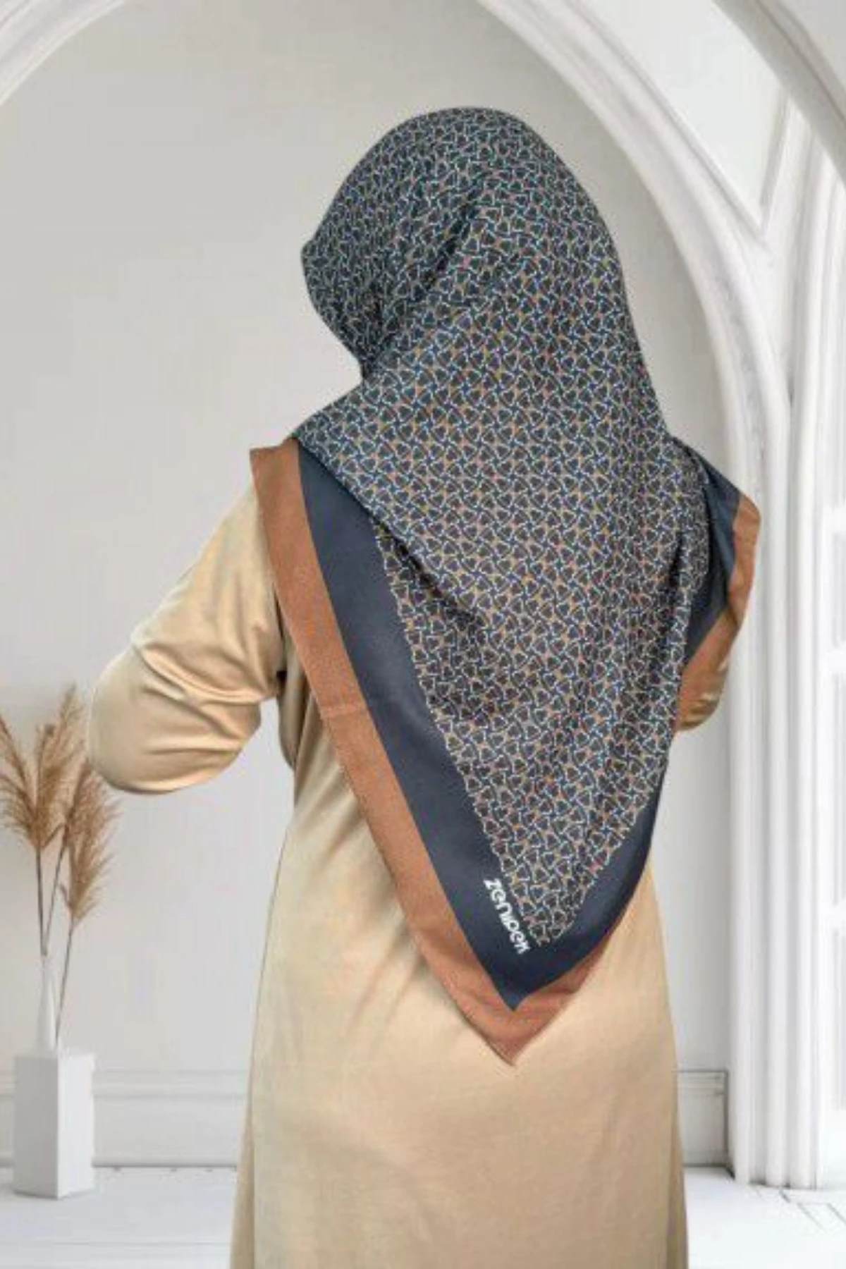 120x120 Büyük Boy Eşarp Desenli Pamuklu