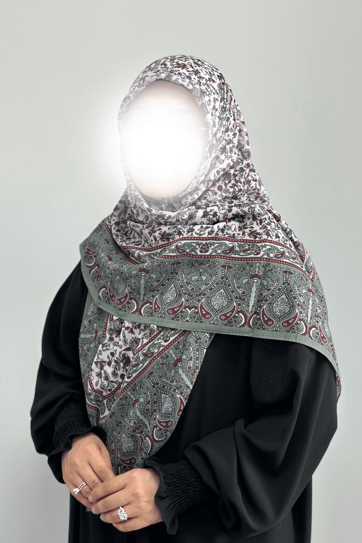 120x120 Büyük Boy Eşarp Pamuk Soft Etnik Desenli