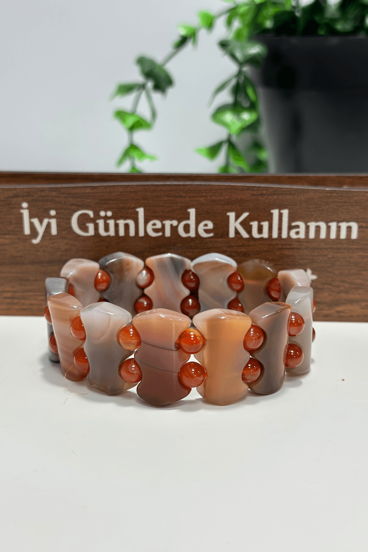 Rolex Serisi Doğal Akik Taşı Bileklik – Toprak Işıltısı
