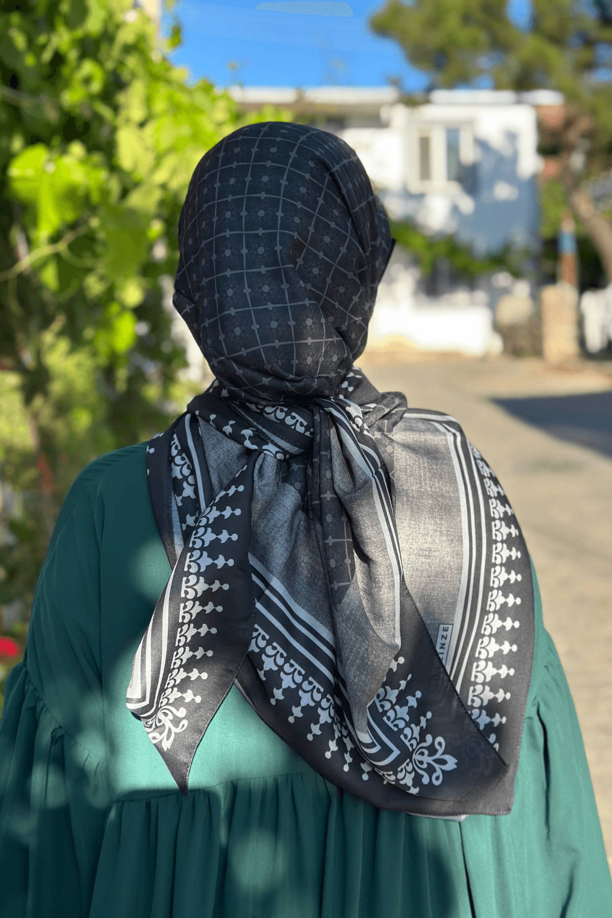 140x140 Büyük Boy Eşarp Desenli Pamuklu