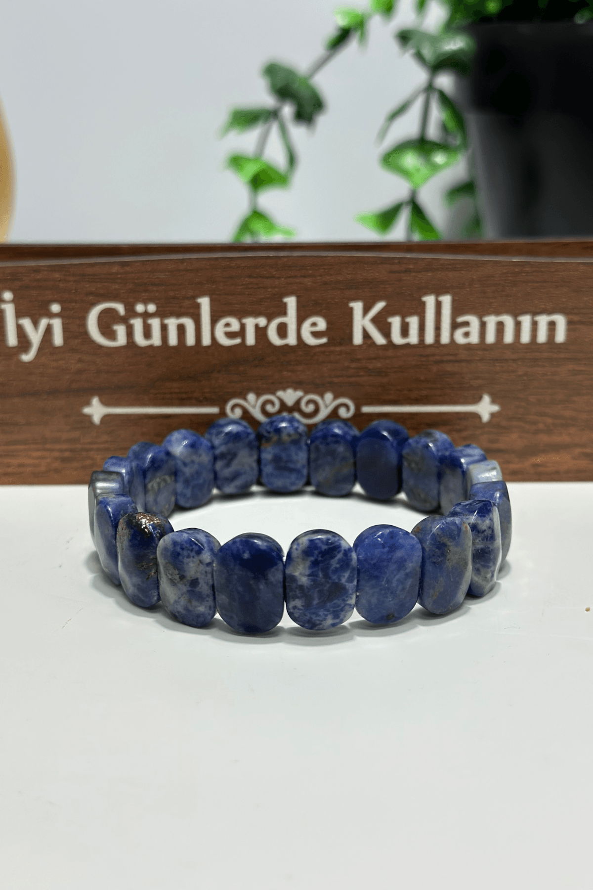 Rolex Serisi Doğal Sodalit Taşı Bileklik - Gökyüzü Derinliği