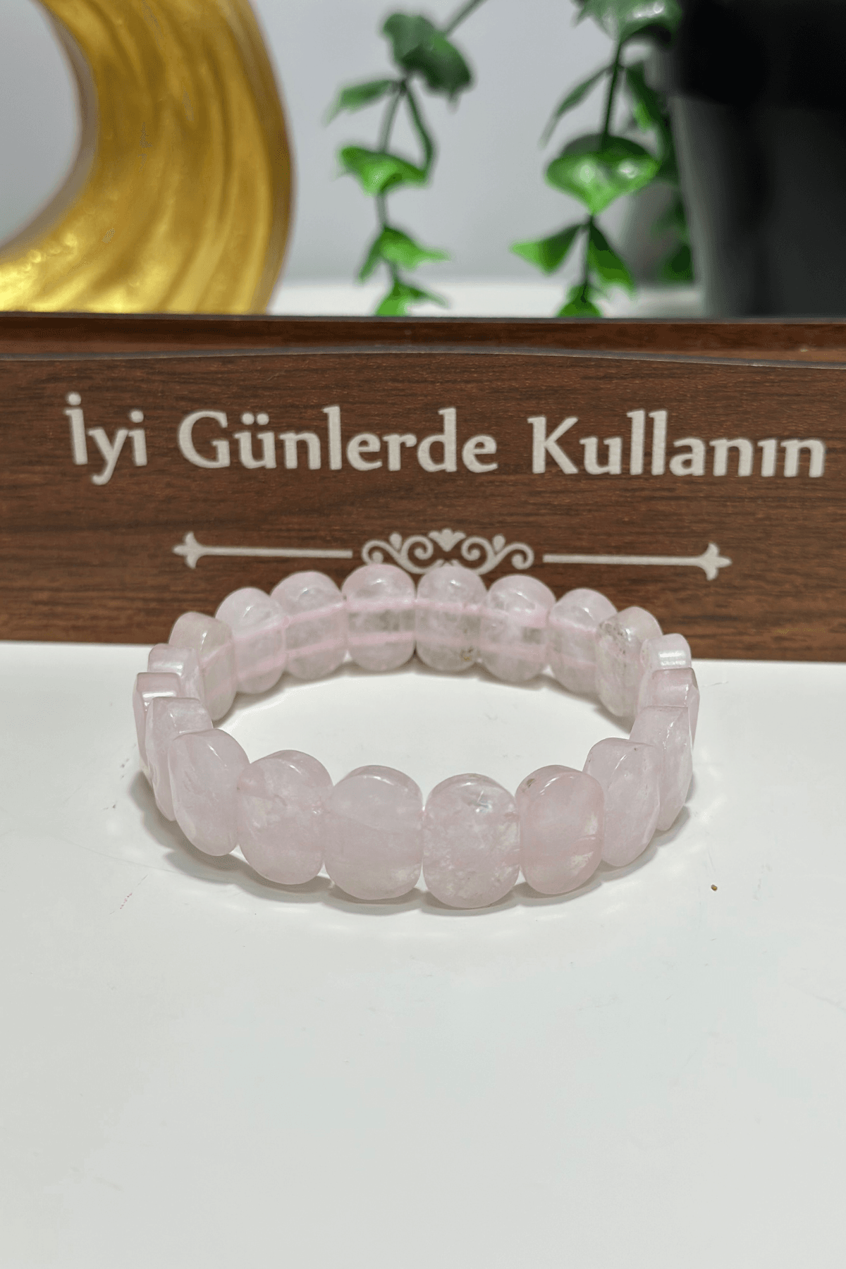 Rolex Serisi Pembe Kuvars Doğal Taş Bileklik – Toz Gül