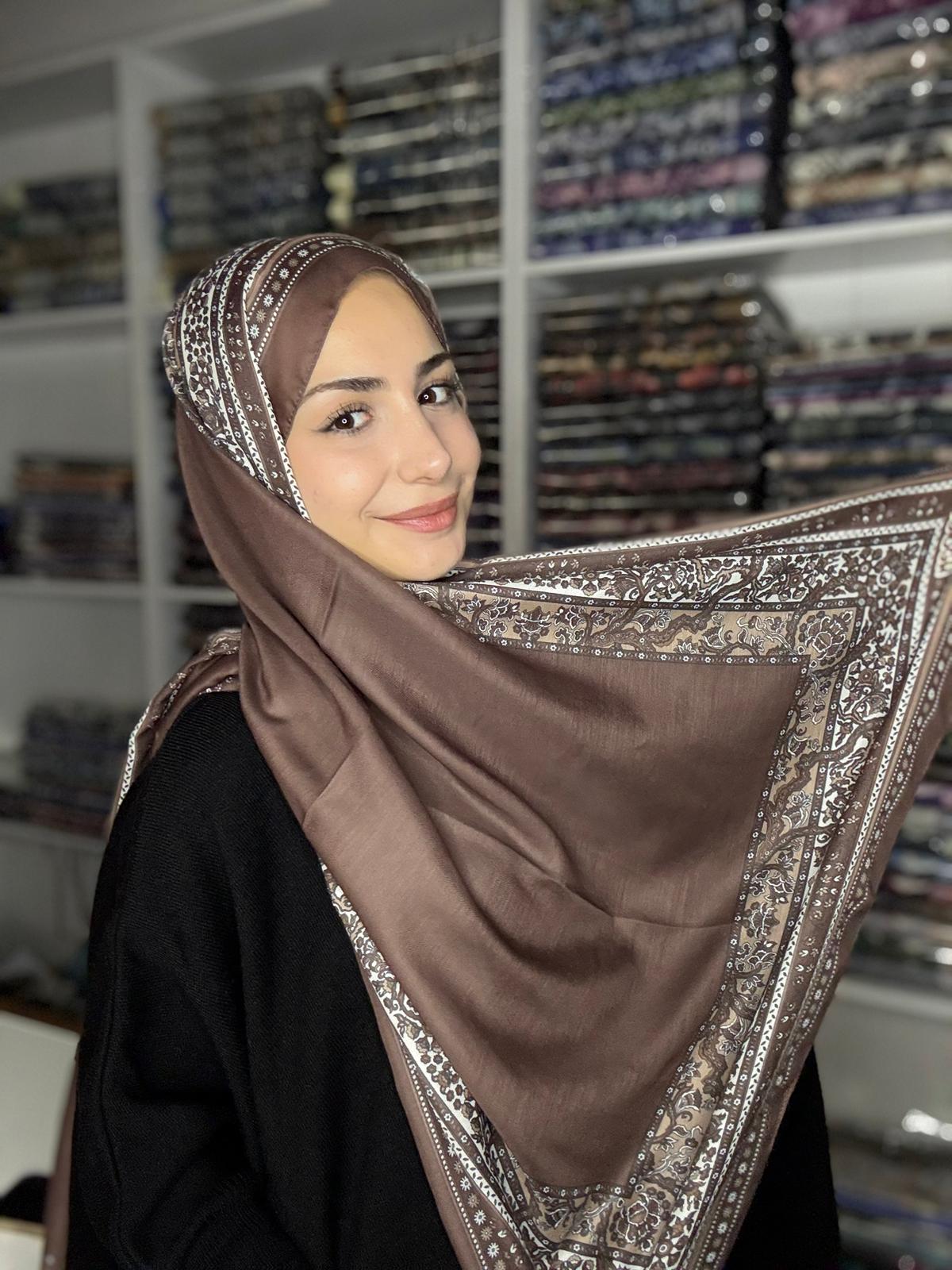 Bohem Pamuk Şal - Bohem Kahverengi