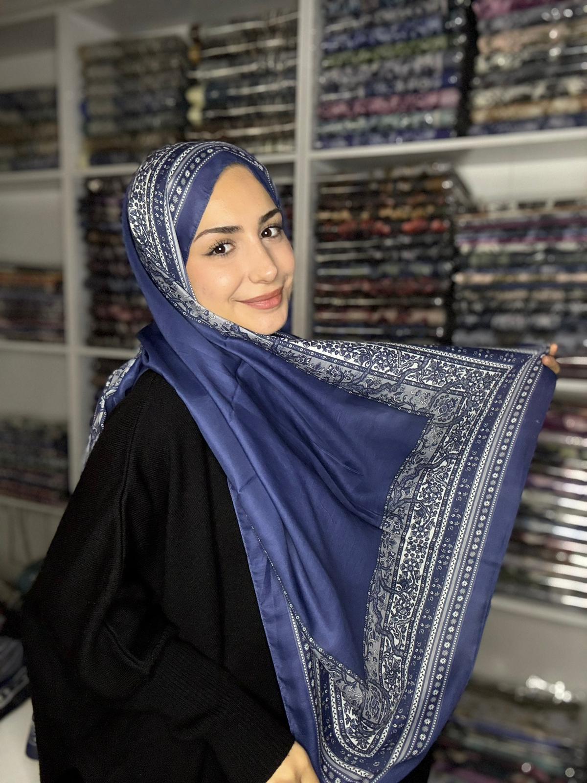 Bohem Pamuk Şal - Lacivert