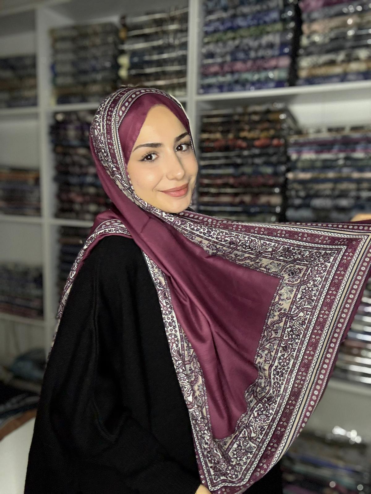 Bohem Pamuk Şal - Bohem Mürdüm