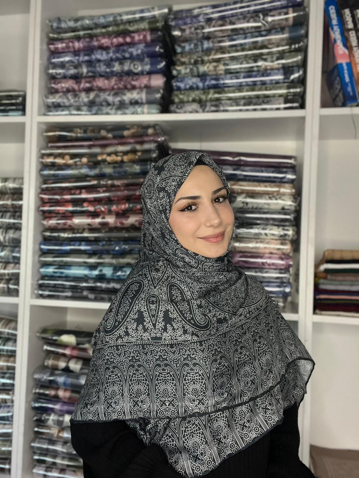 Çini Desen Siyah Beyaz