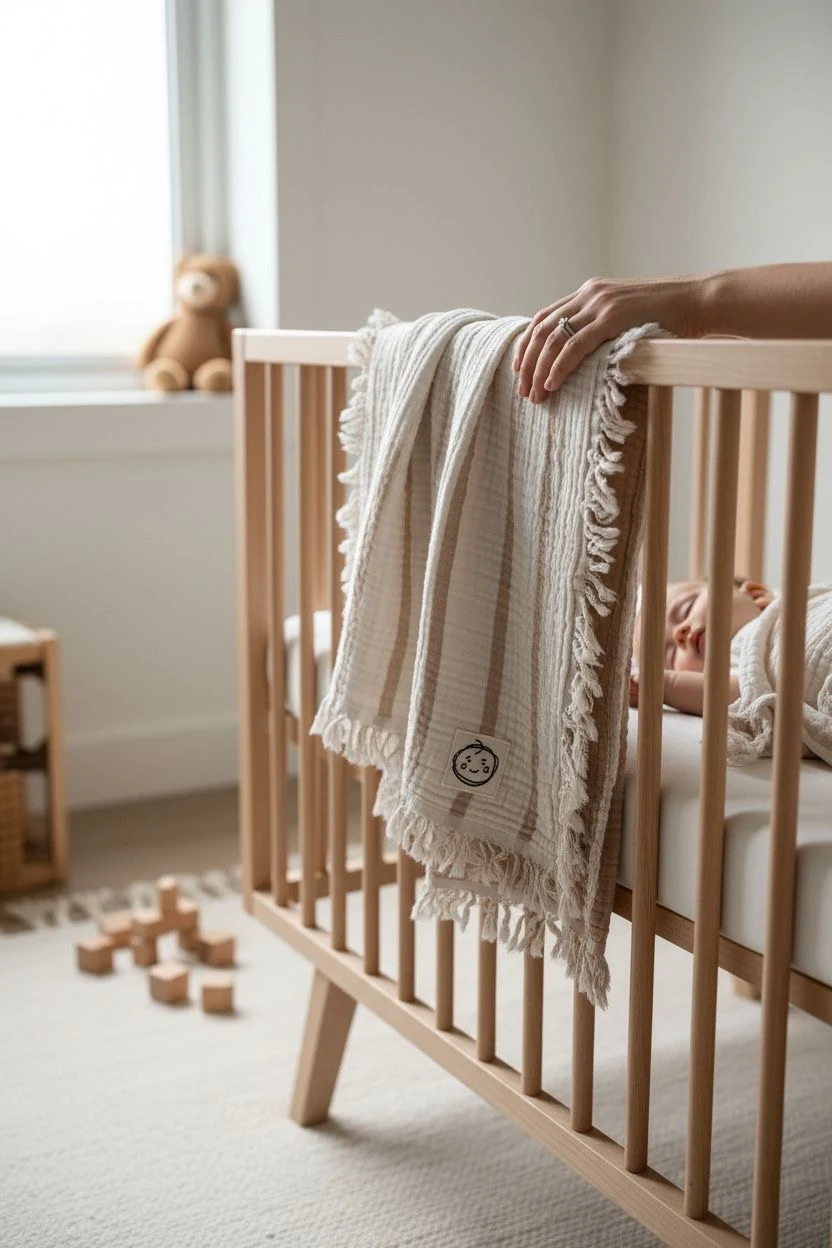 4 Kat Dokuma Çift Taraflı Müslin Battaniye 