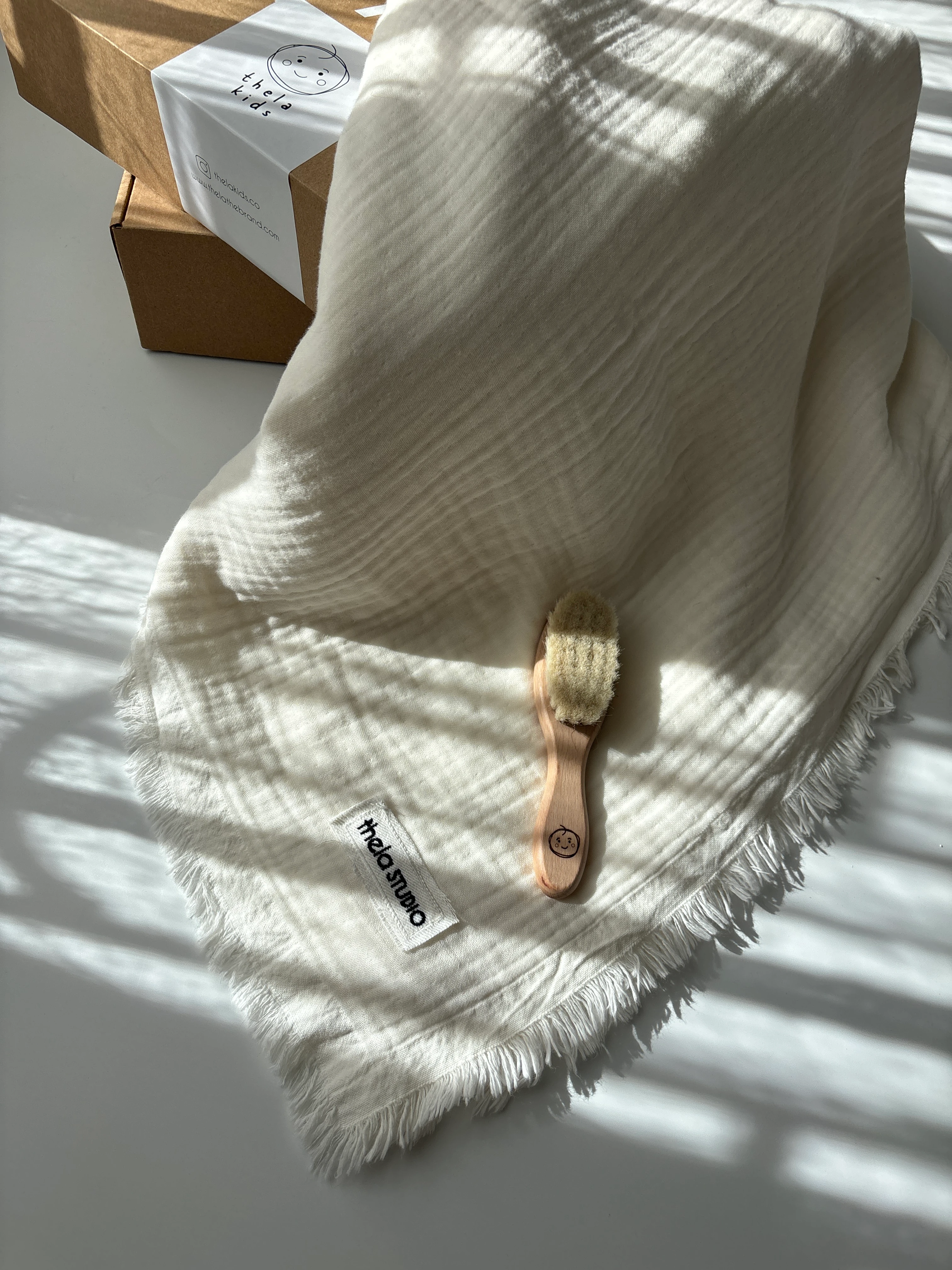 Thela  4 Kat Müslin Örtü – Natural 