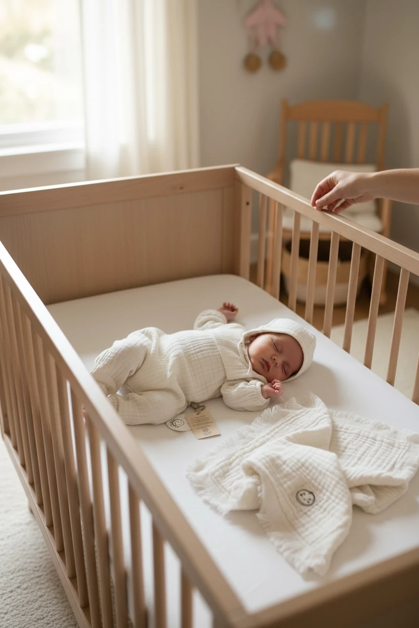 Müslin Kare Yaka Tulum &Boyner Şapka & Battaniye Yenidoğan Seti