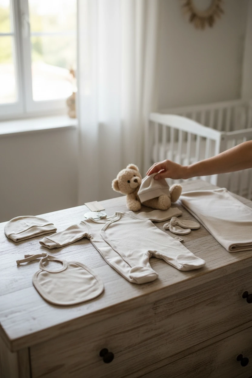 5’li Kaşkorse Bej Renk Yenidoğan Seti