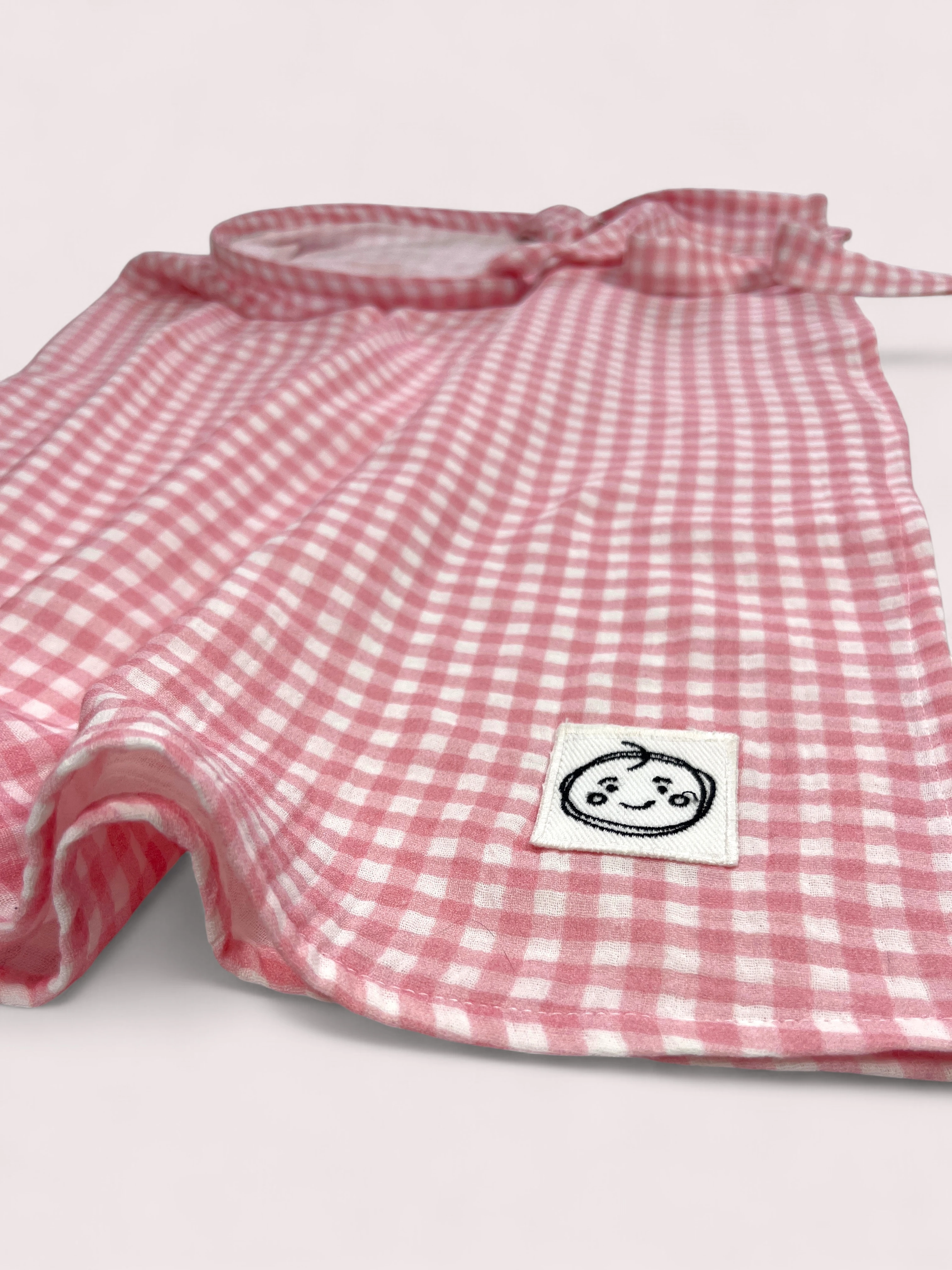 Gingham Pembe Müslin 4’lü Bebek Seti 