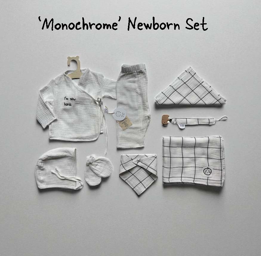 Monochrome Müslin Yenidoğan Seti  (7 Parça)  
