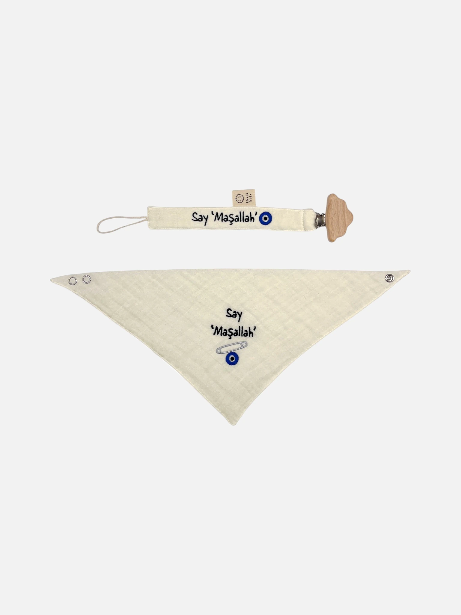 Say ‘Maşallah’ 2’li Set – Emzik Askısı & Fular Önlük 