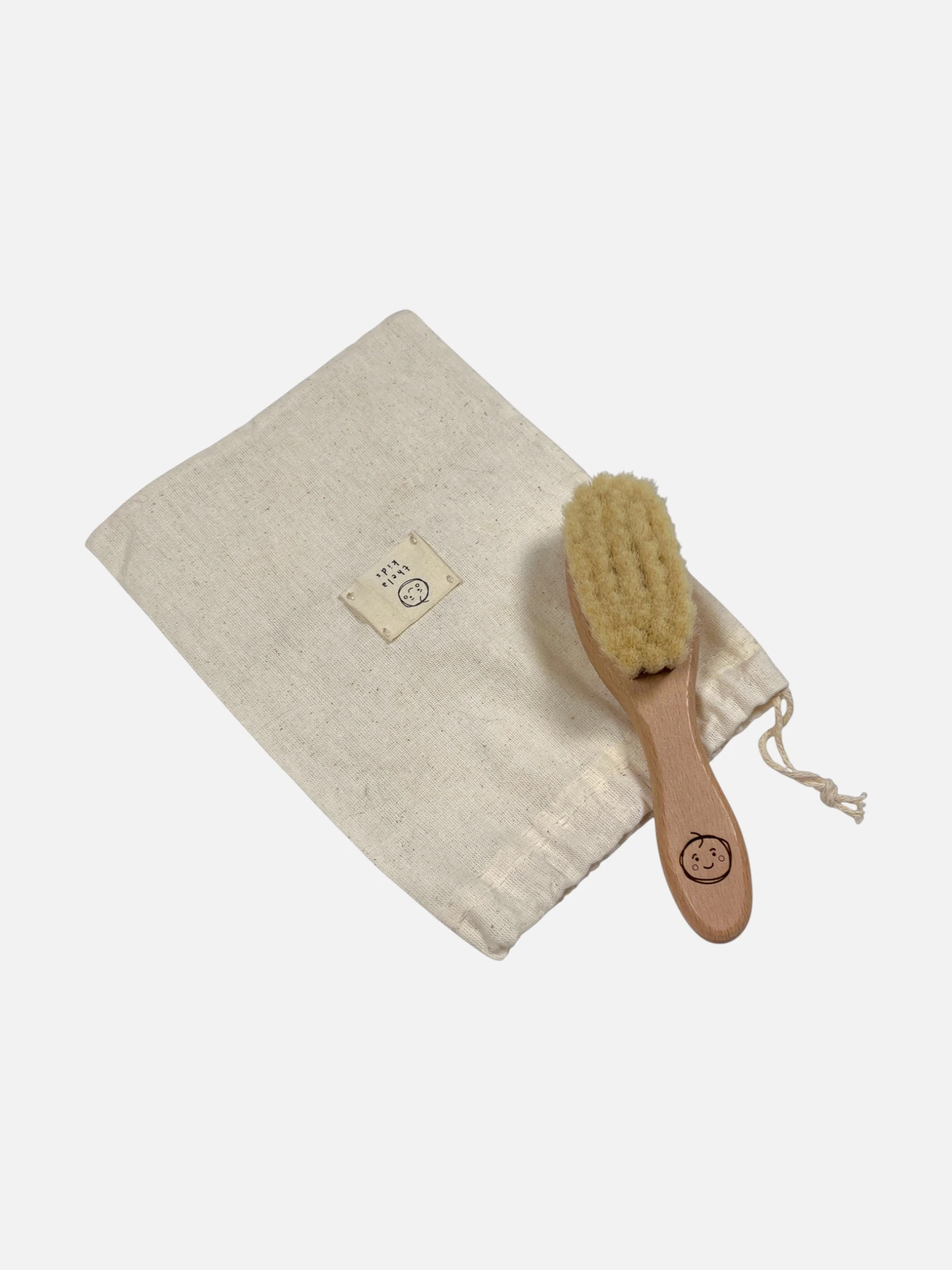 Doğal Keçi Kılı Ahşap Gövdeli Bebek Saç Fırçası