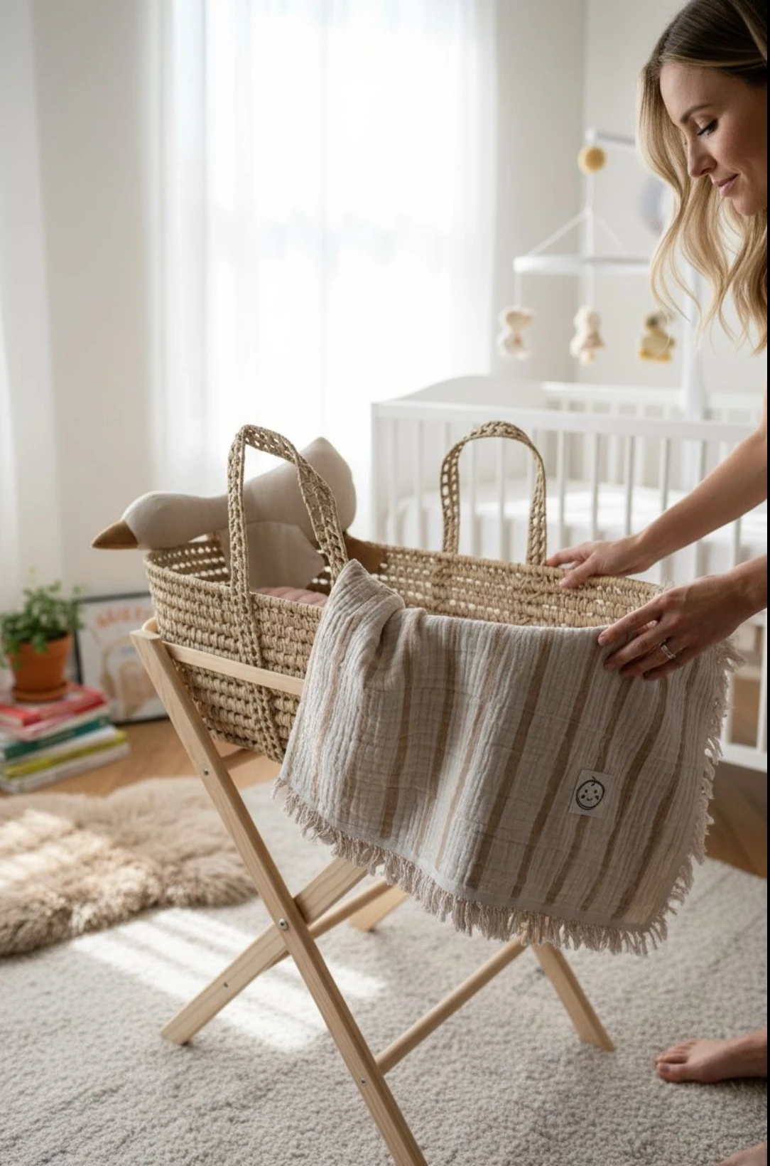 4 Kat Dokuma Çift Taraflı Müslin Battaniye  - Bej