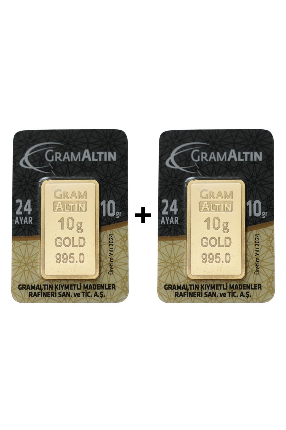 20 Gram (10Gram+10Gram) Külçe Gram Altın IAR 24 Ayar