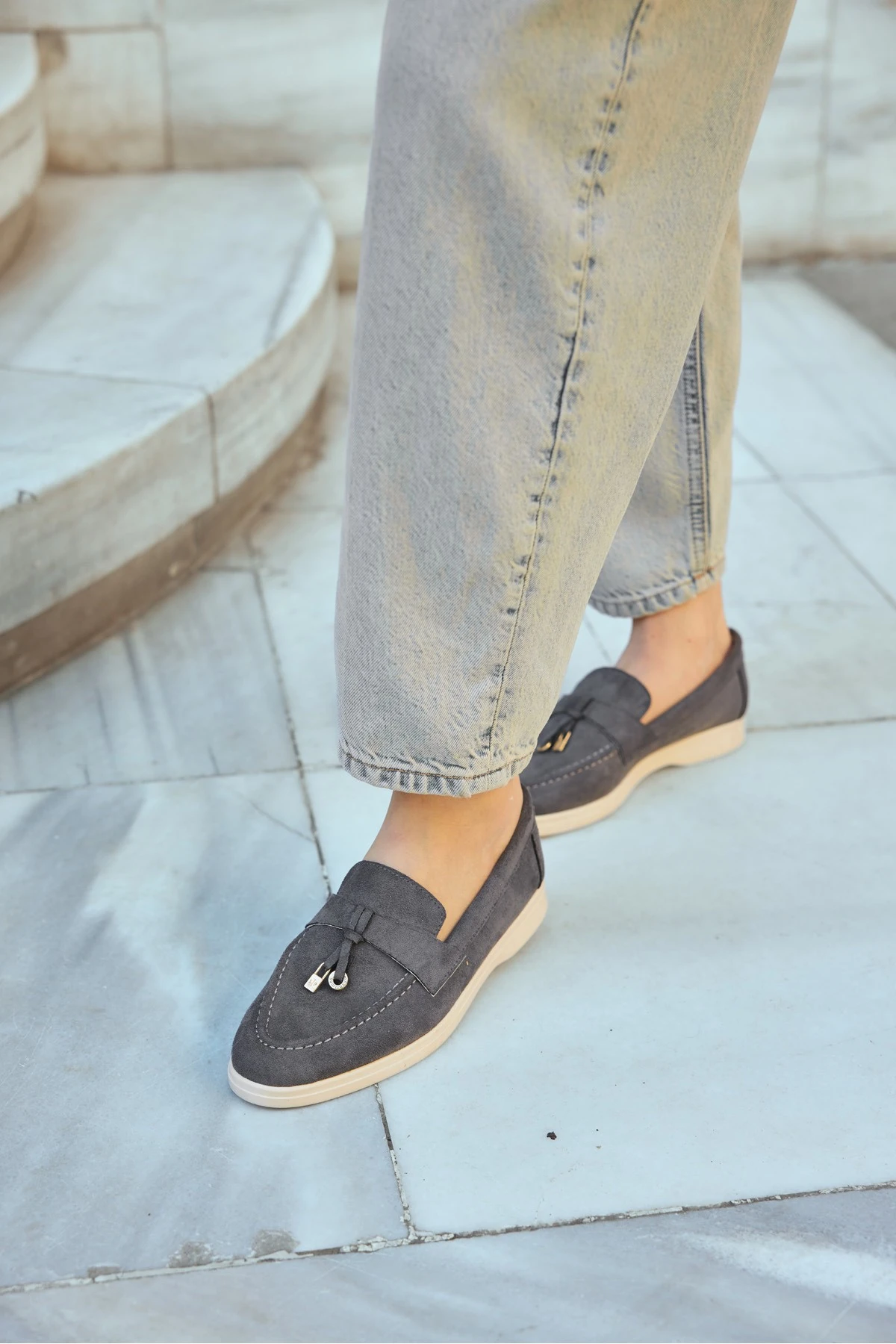 CARMEN SÜET KADIN GÜNLÜK AYAKKABI - Gri