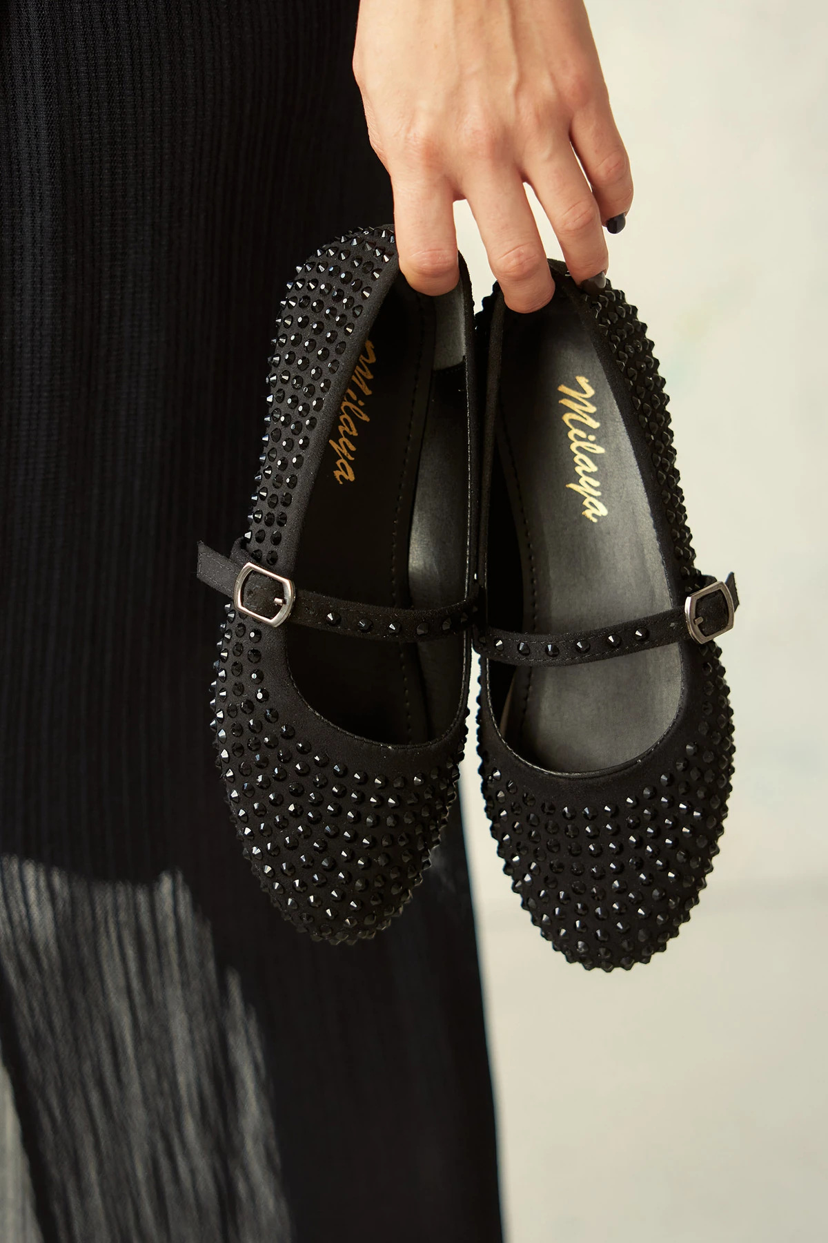 PARLA TAŞ DETAYLI KADIN BABET AYAKKABI