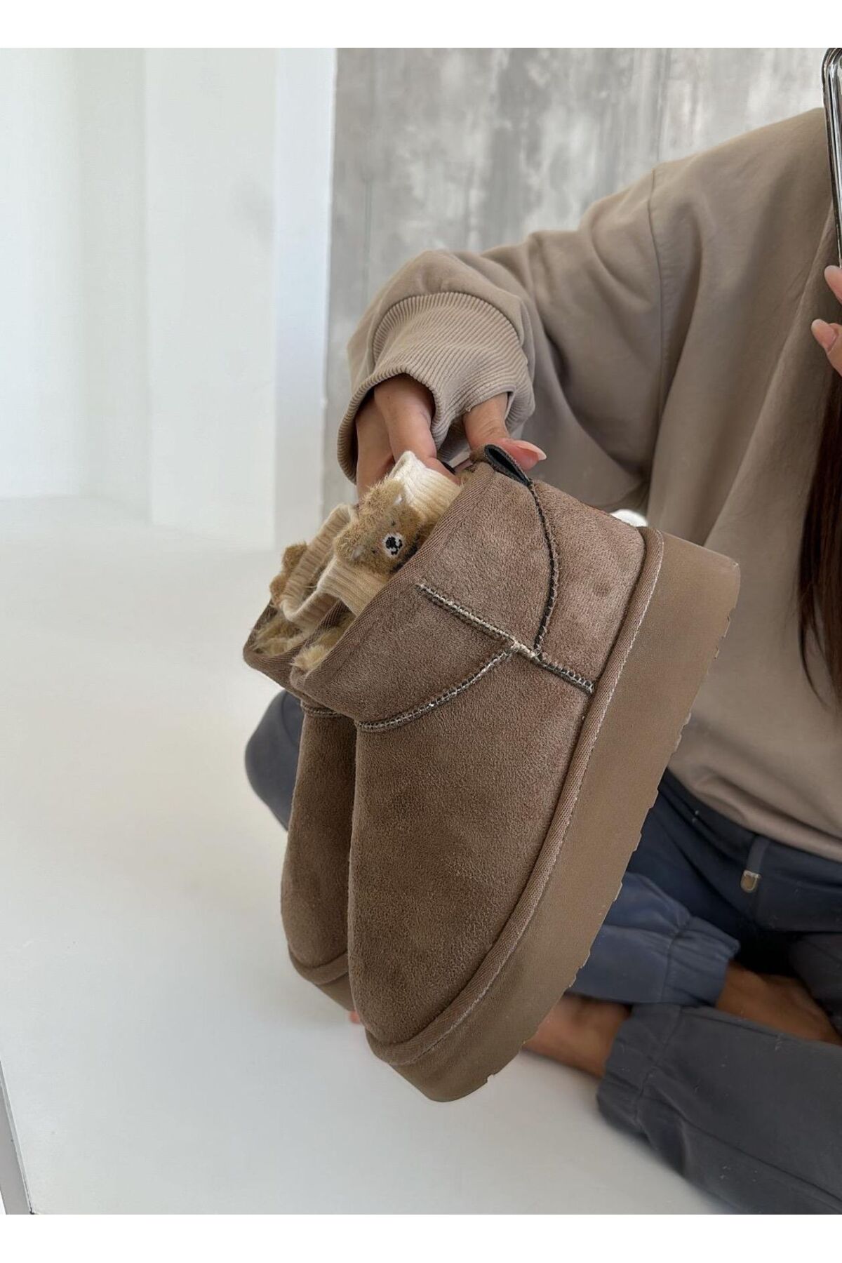 CHERRY İÇİ TÜYLÜ SÜET KIŞLIK KADIN BOT AYAKKABI