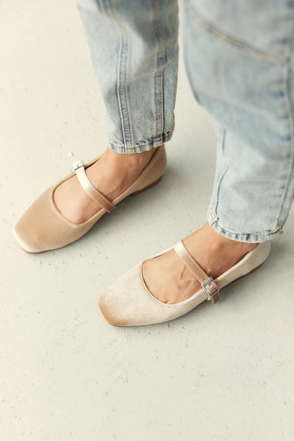 SARA SÜET KADIN BABET AYAKKABI - Bej