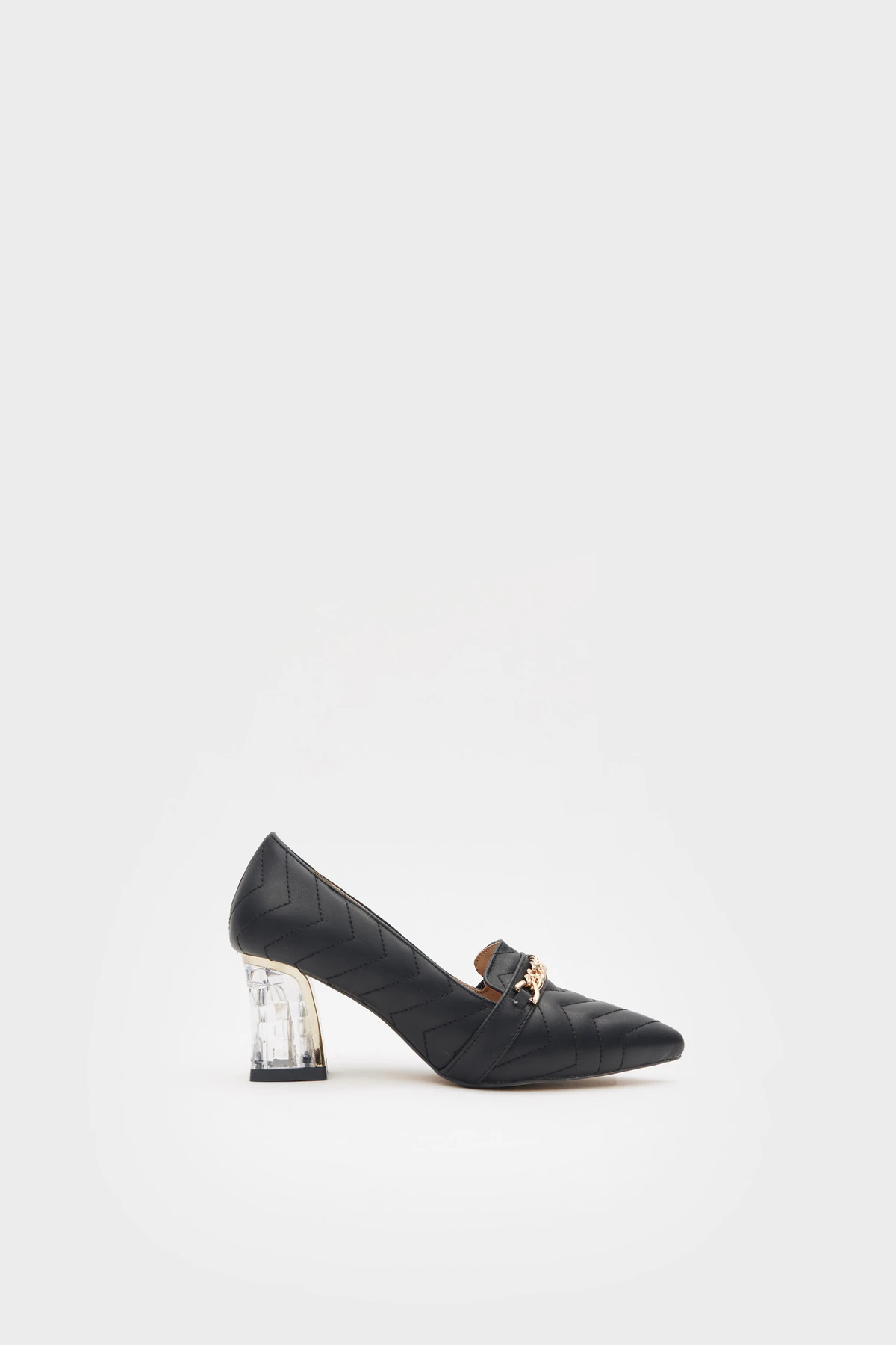 Nares Dolgu Topuklu Ayakkabı - Siyah