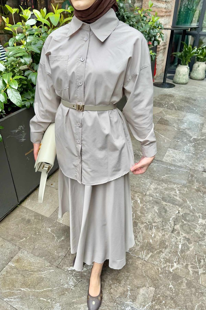 Kemerli Poplin Etekli Takım 32-3507