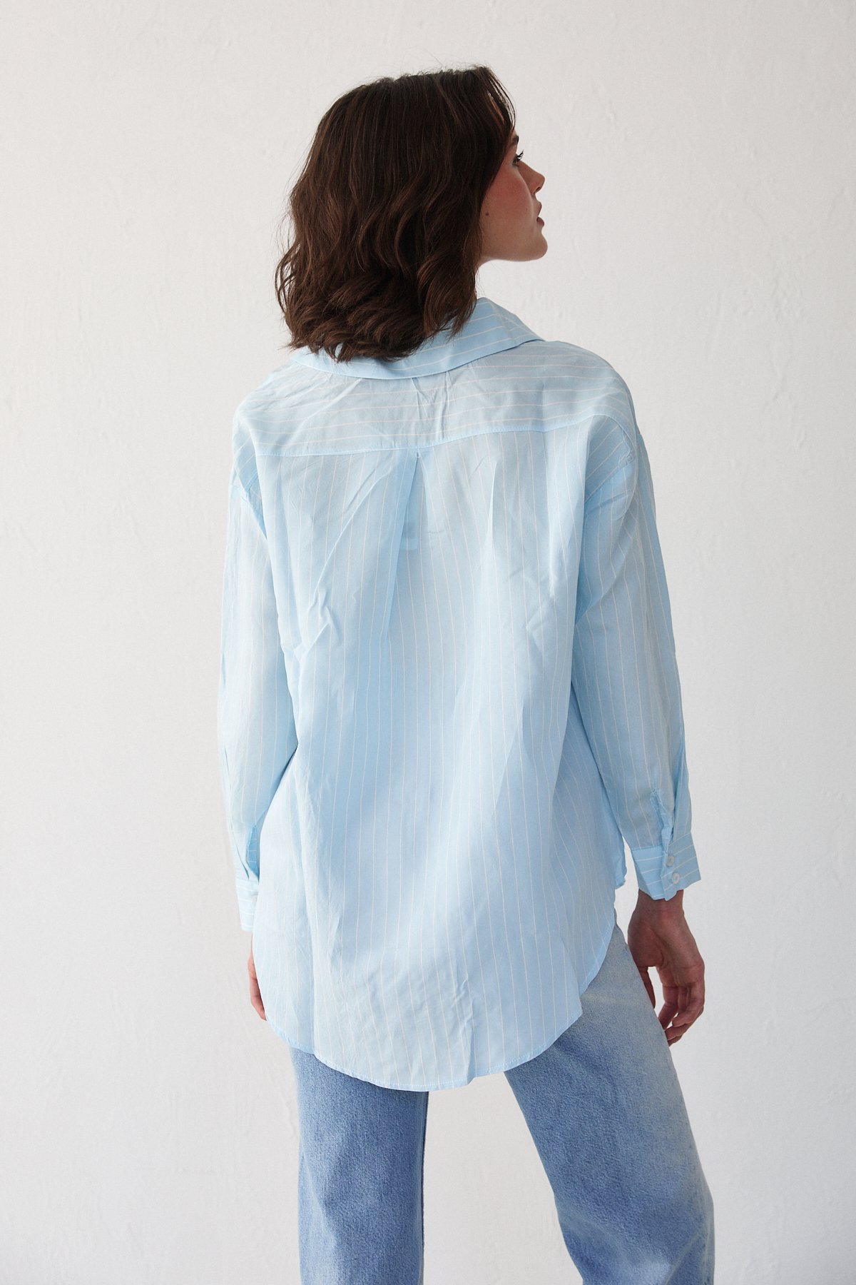 Çizgili Poplin Gömlek 3-3343