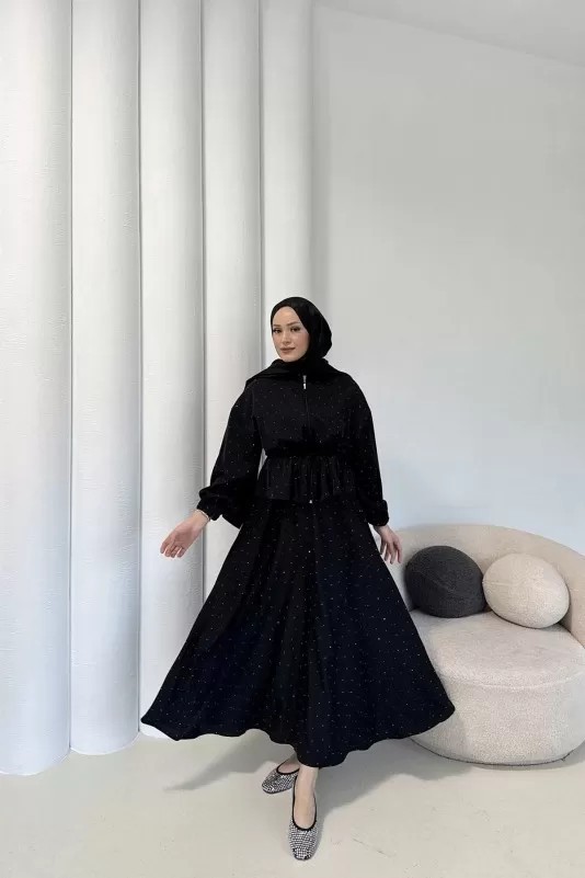 Taşlı Dubai Etekli Takım 32-3535