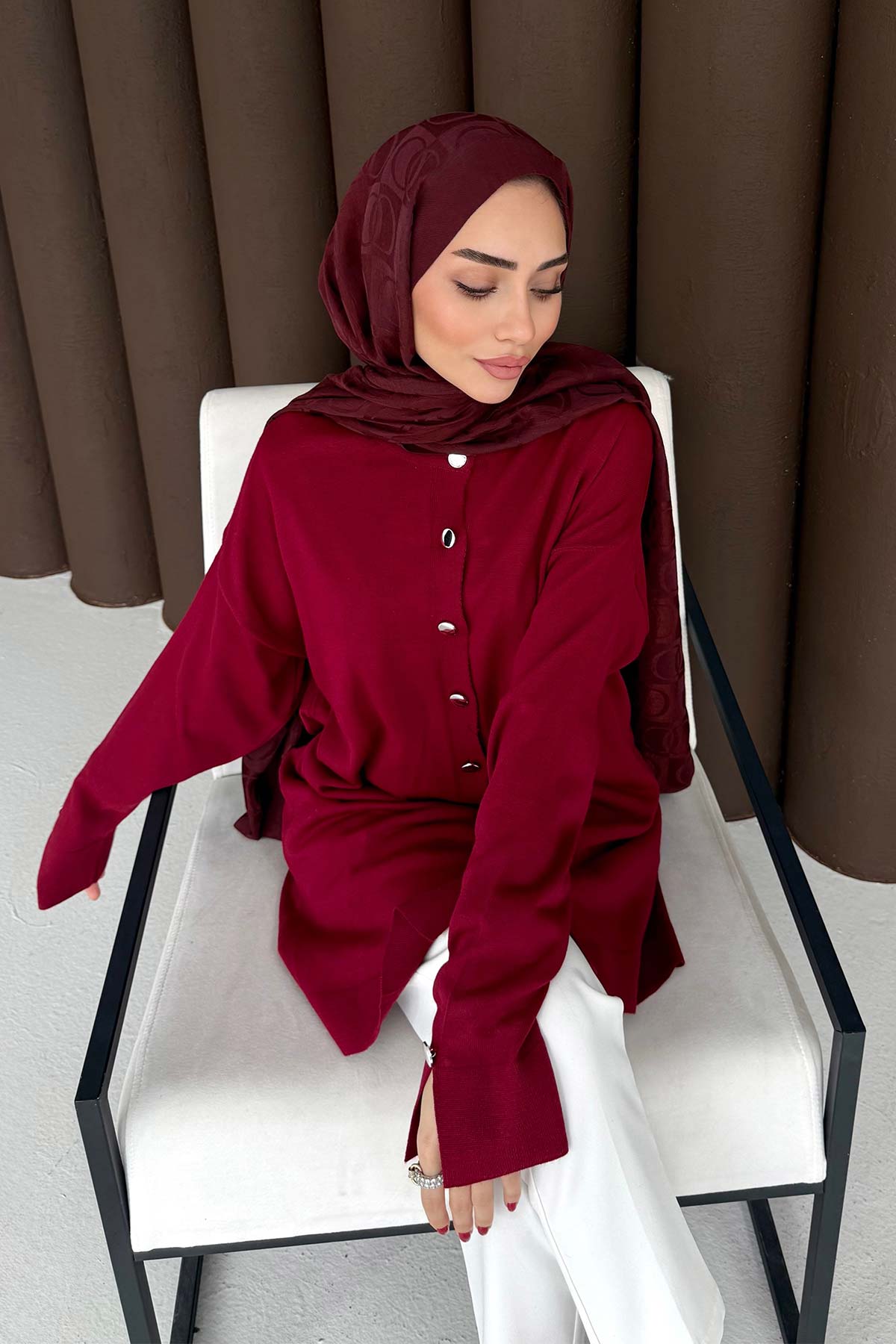Düğmeli Triko Hırka 70-2437