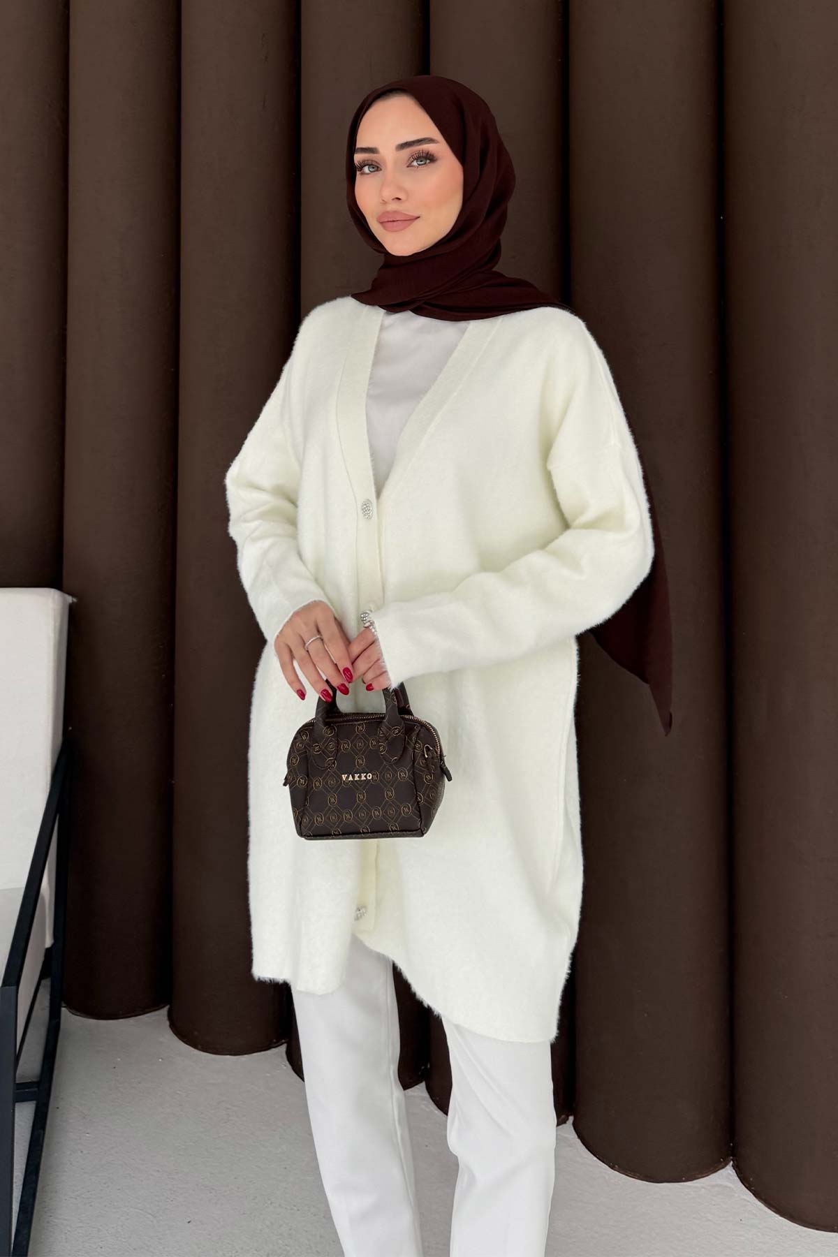 Düğmeli Triko Hırka 70-2429