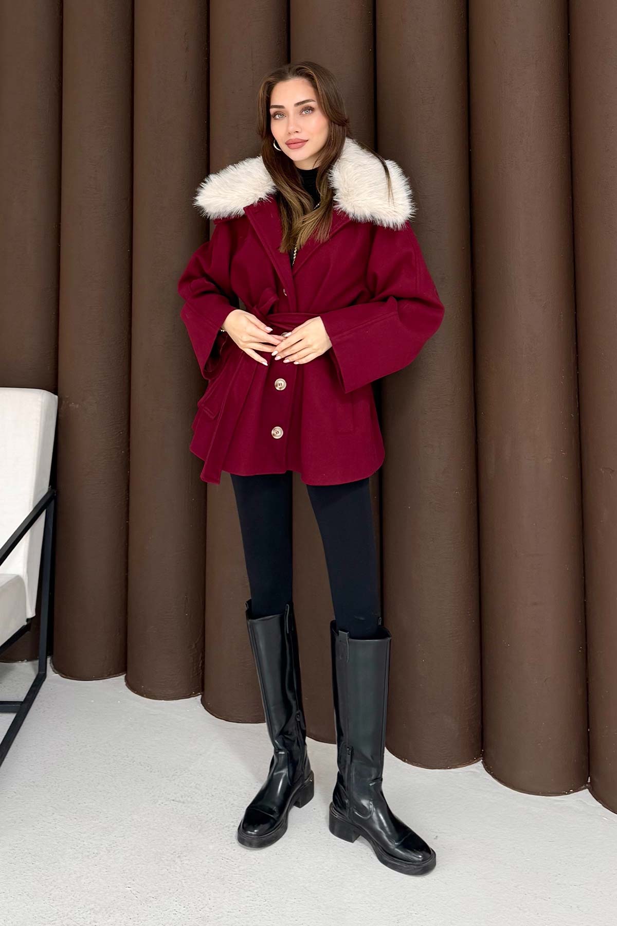 Kürklü Kaşe Kaban 3-4034