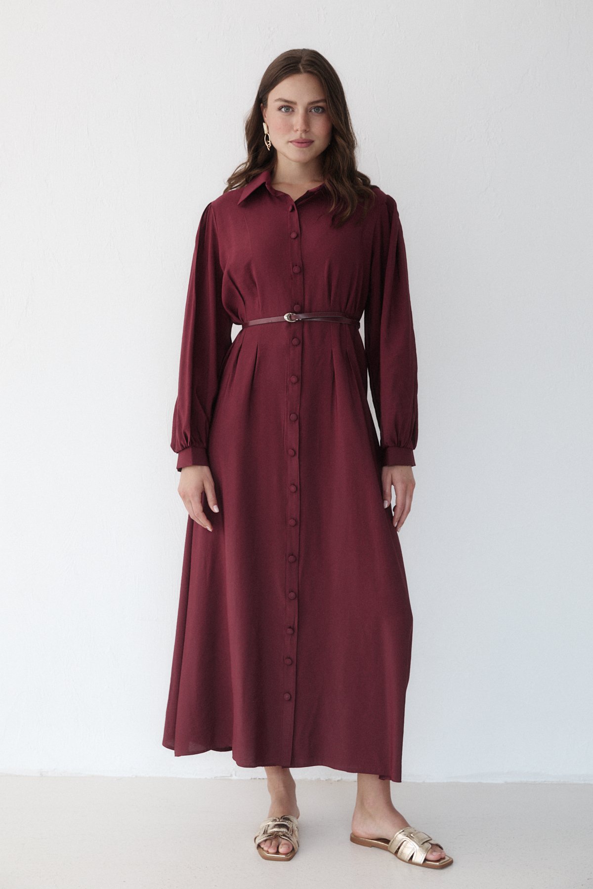 Modal Kemerli Elbise 32-2363
