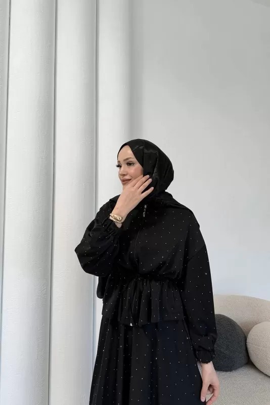 Taşlı Dubai Etekli Takım 32-3535
