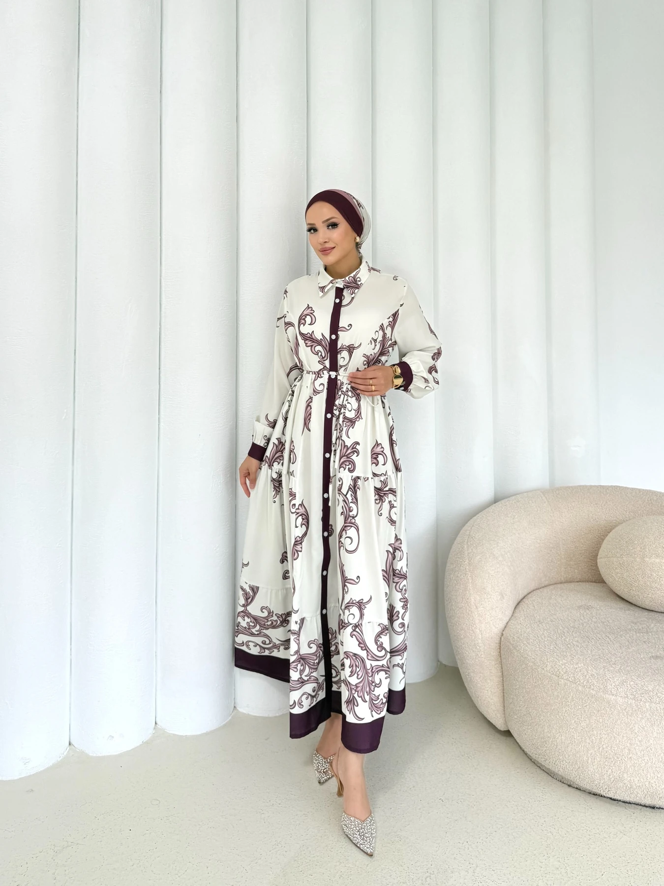 Desenli Elbise 32-2367