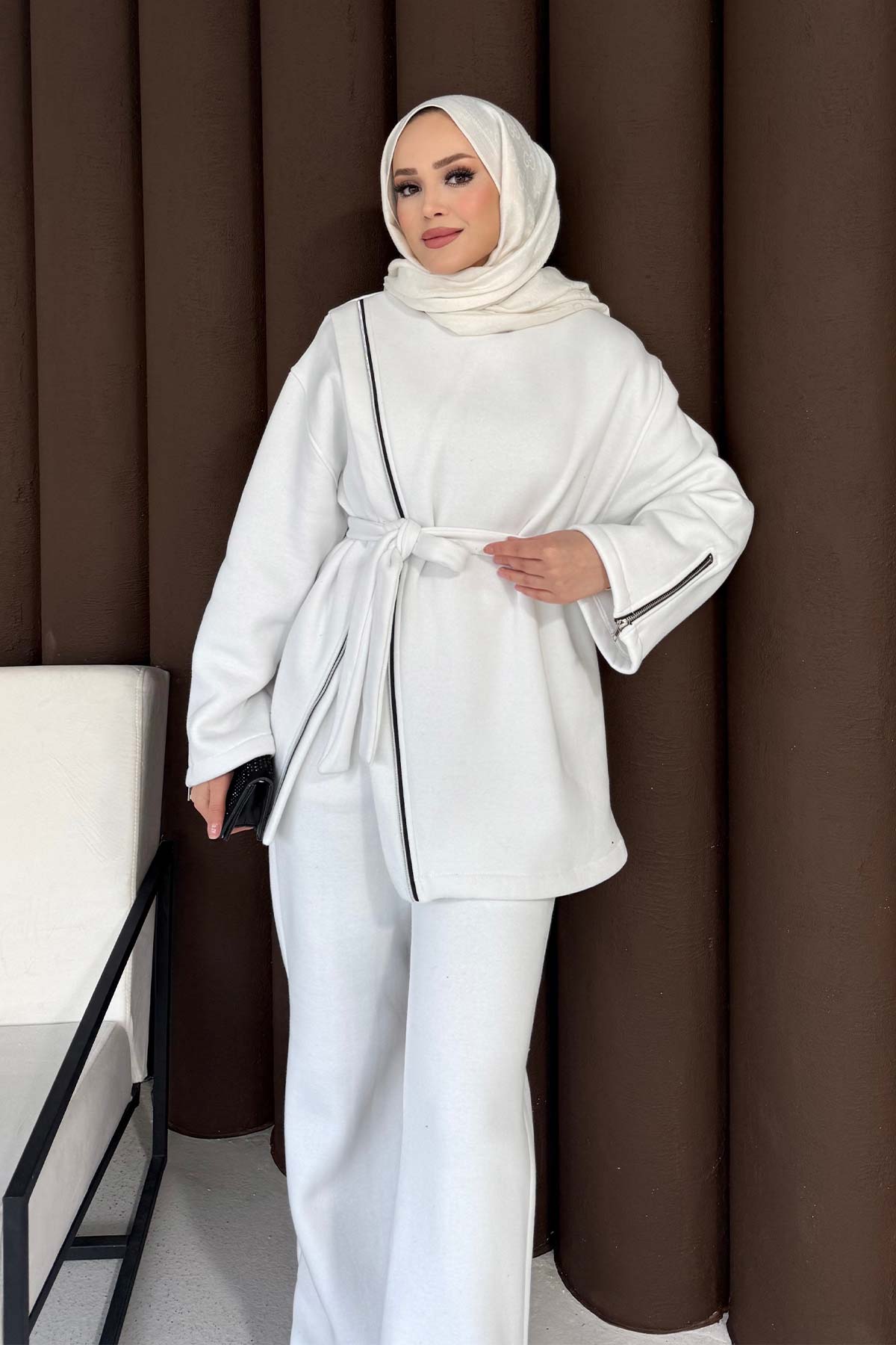 Fermuar Detaylı Üç İplik Takım 76-5504