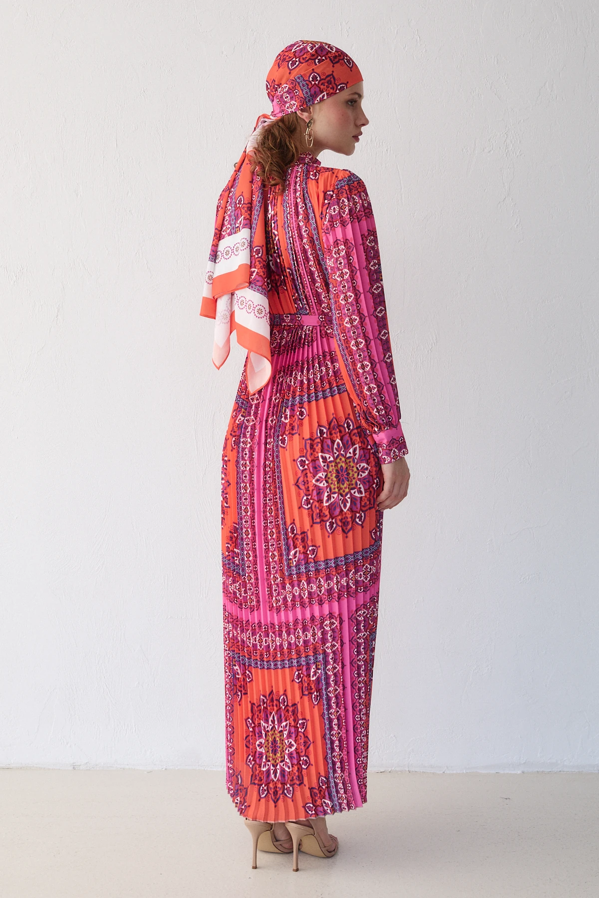 Desenli Pilisole Elbise 32-2366