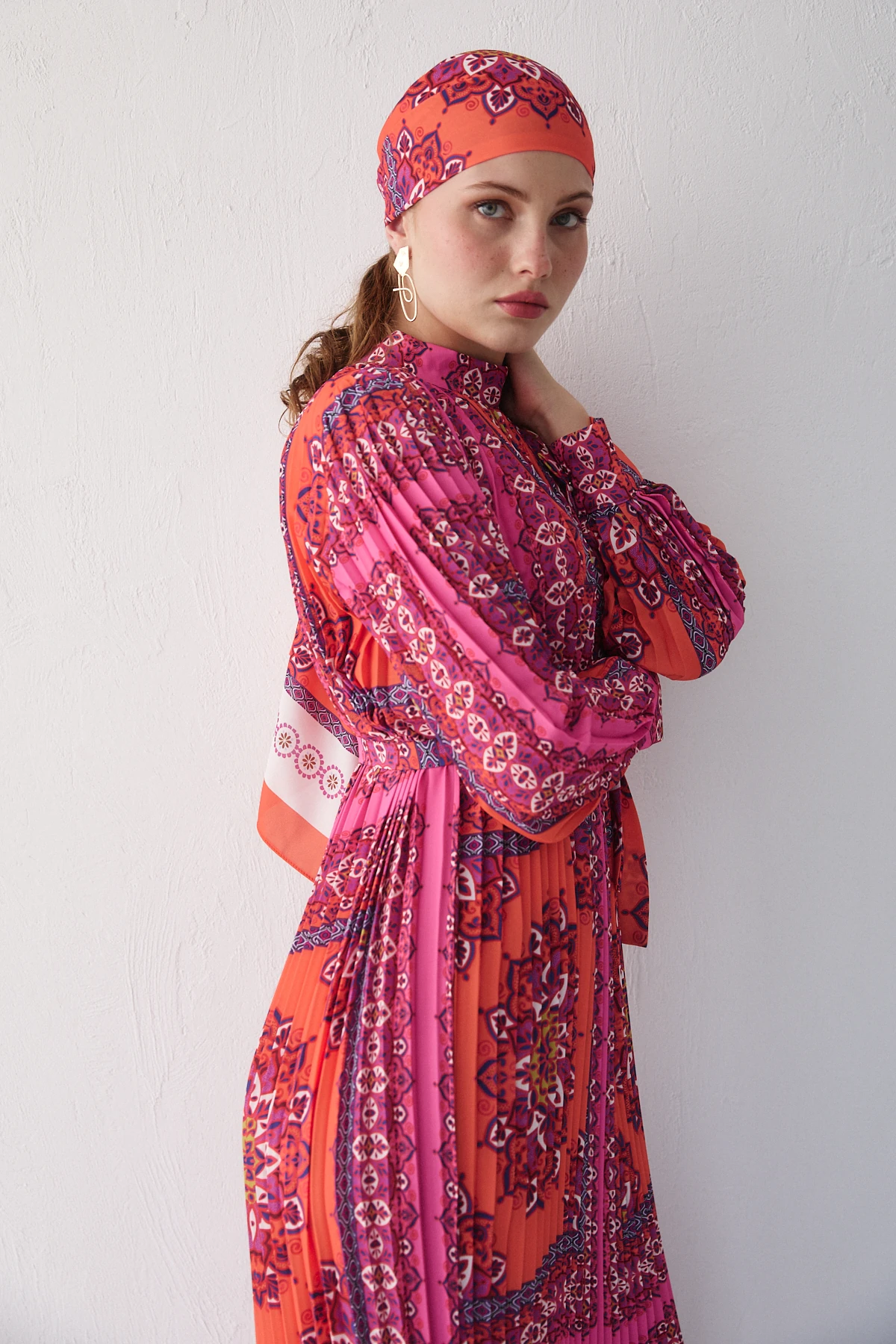 Desenli Pilisole Elbise 32-2366