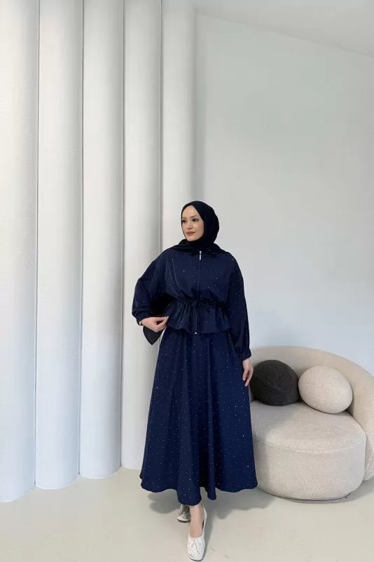 Taşlı Dubai Etekli Takım 32-3535