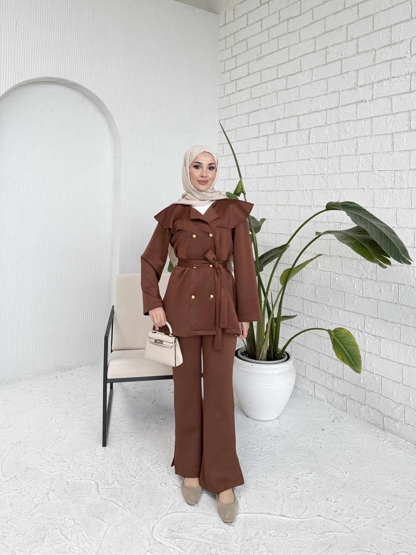 Düğmeli Scuba Takım 62-5075