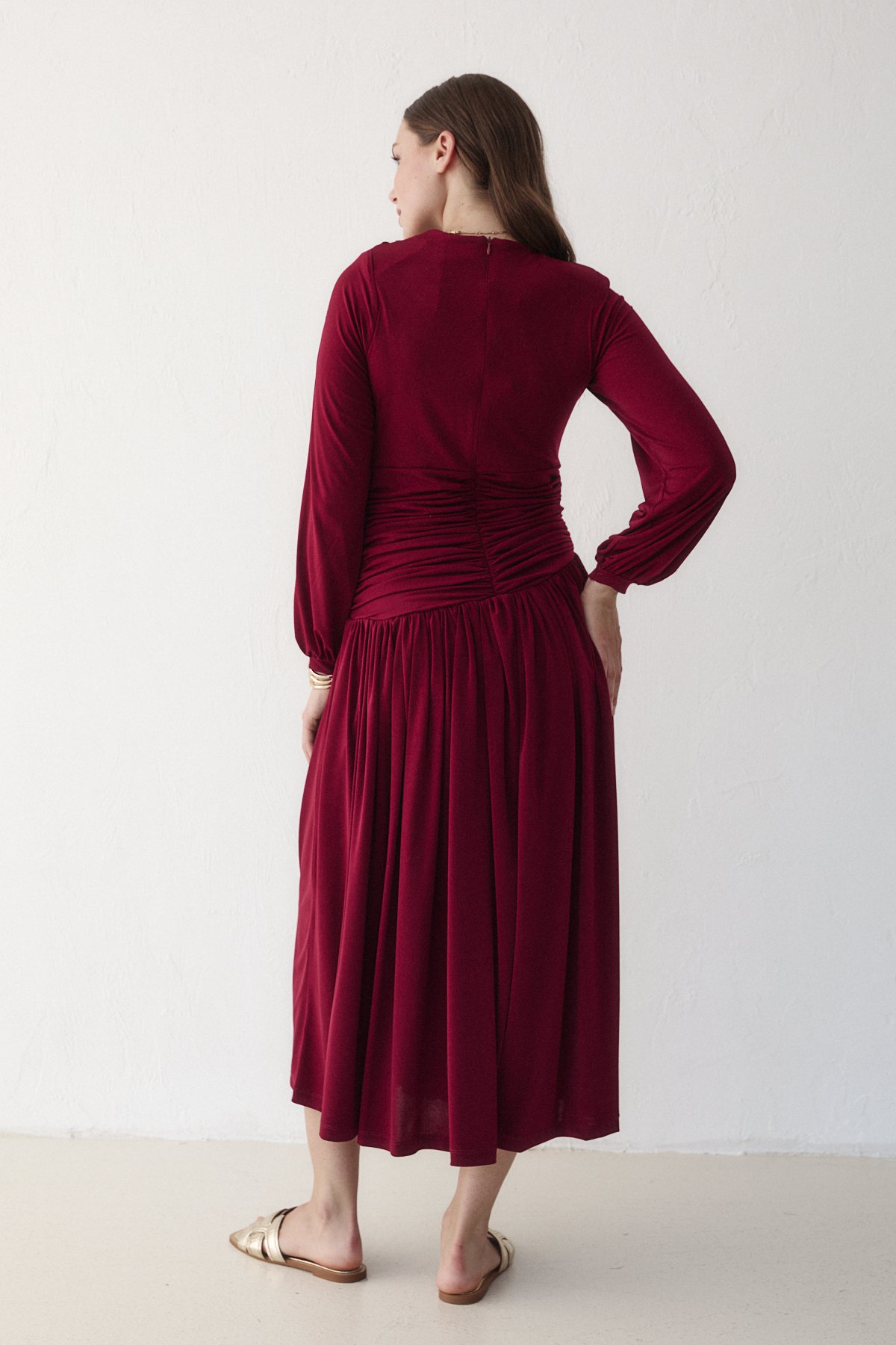 Sandy Drapeli Elbise 6-5117