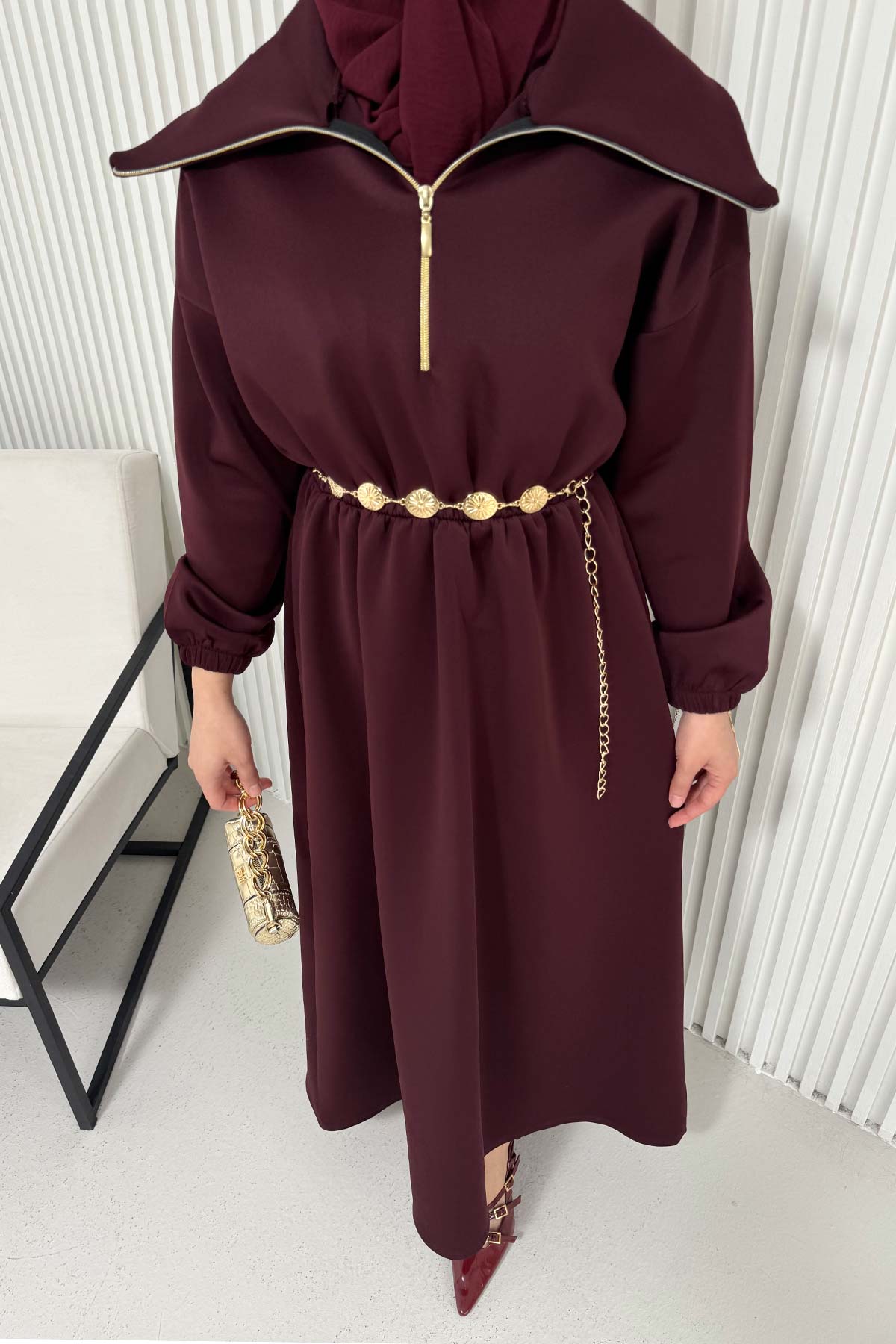 Kemerli Scuba Elbise 68-6215-1