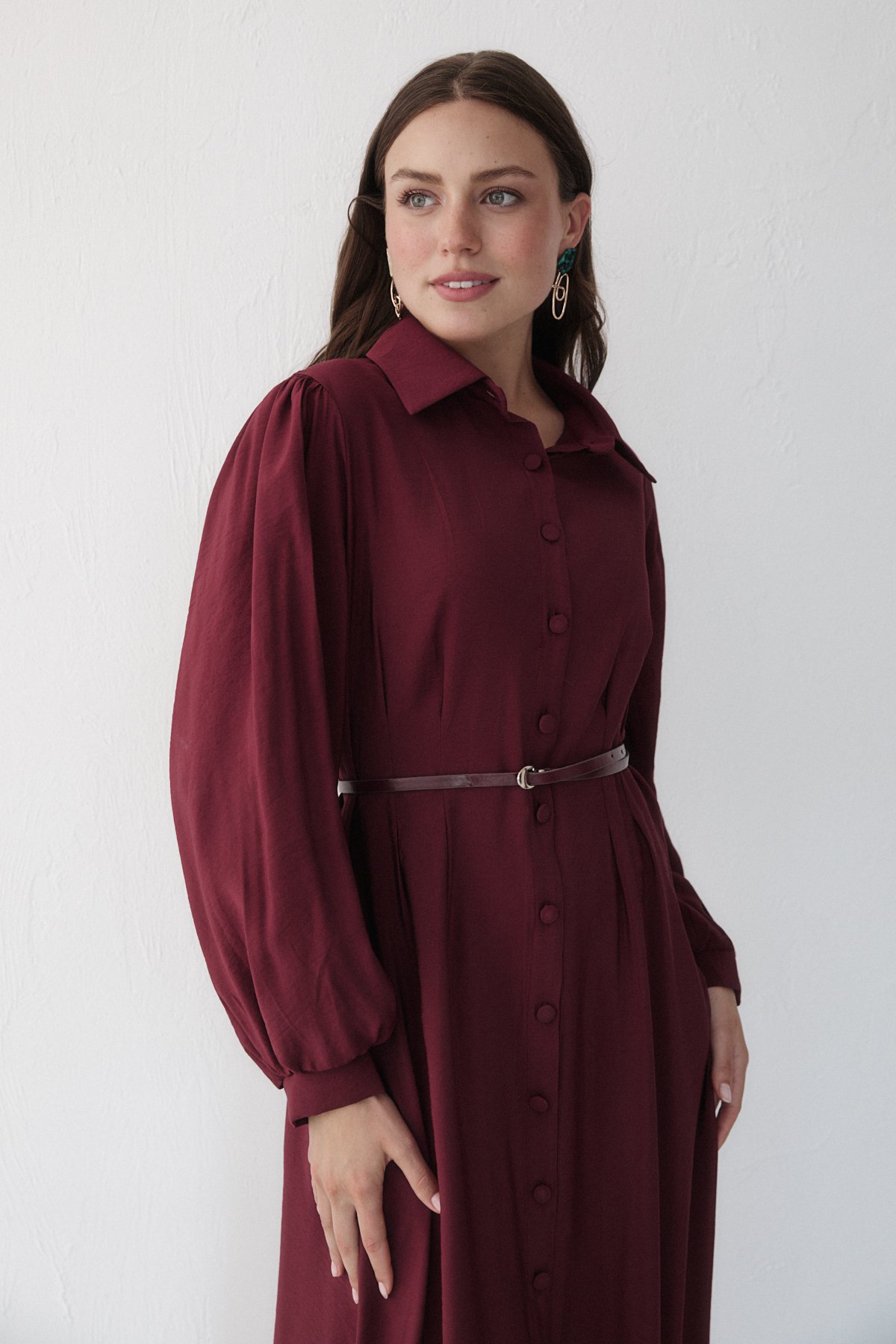 Modal Kemerli Elbise 32-2363