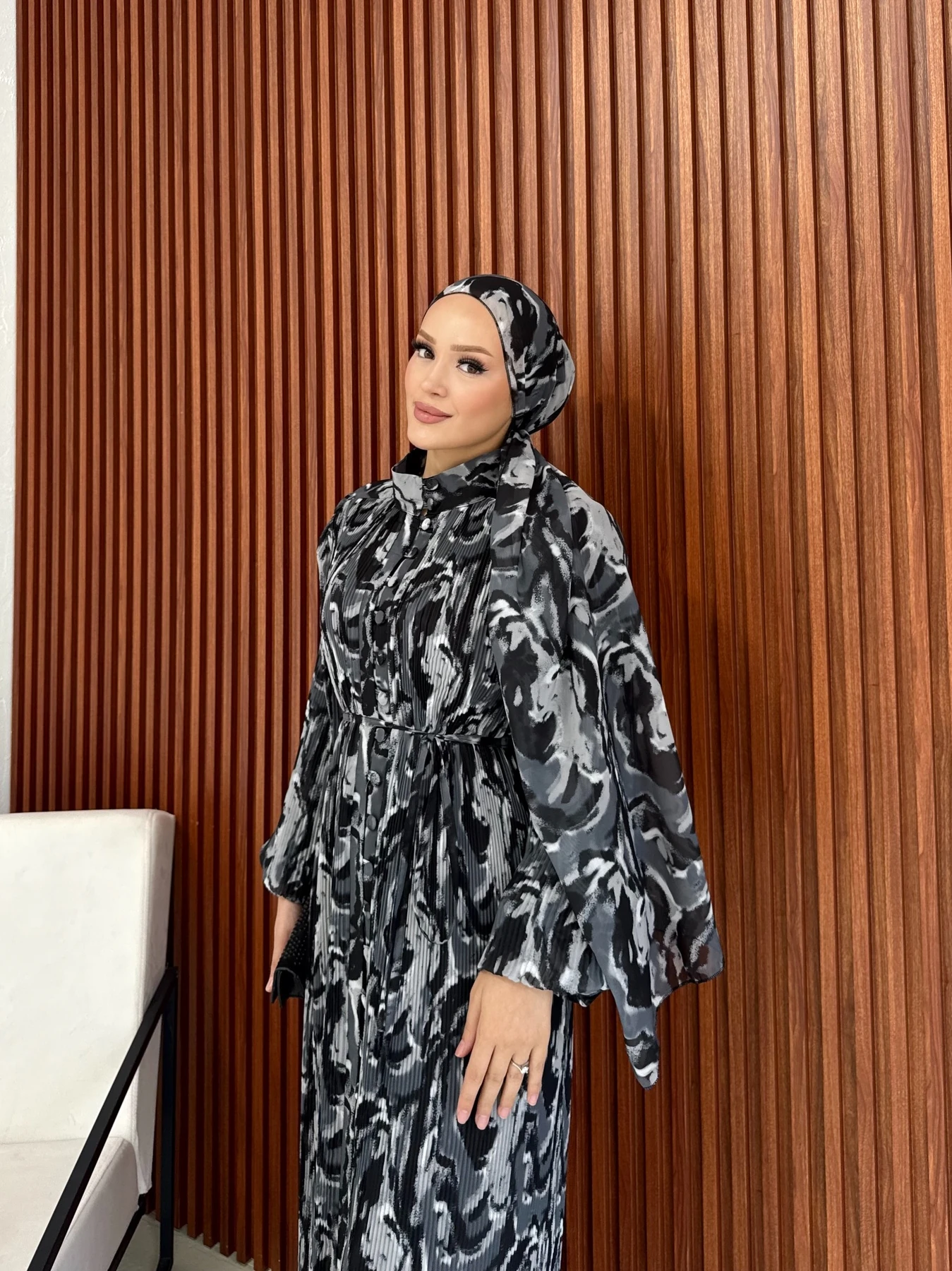 Şallı Pilise Elbise 32-2380