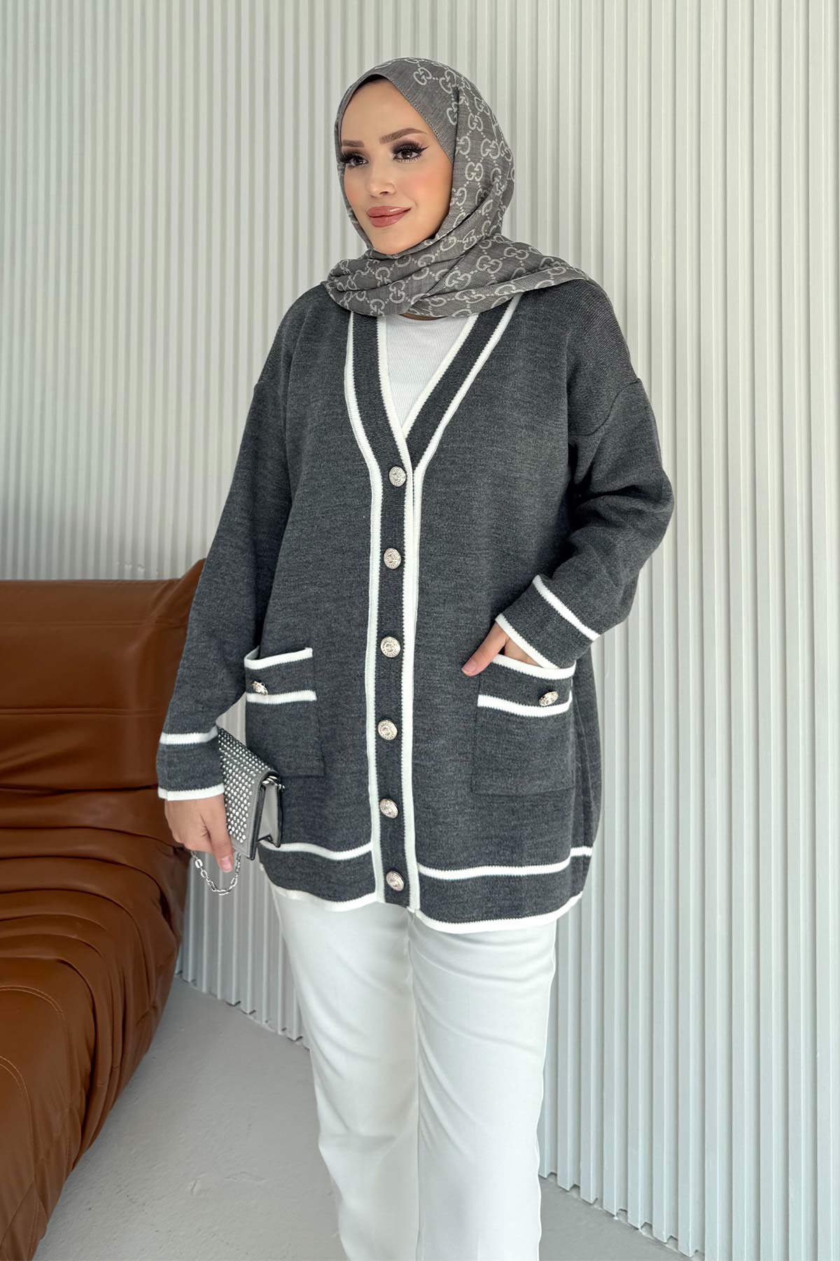 Düğmeli Triko Hırka 70-1703