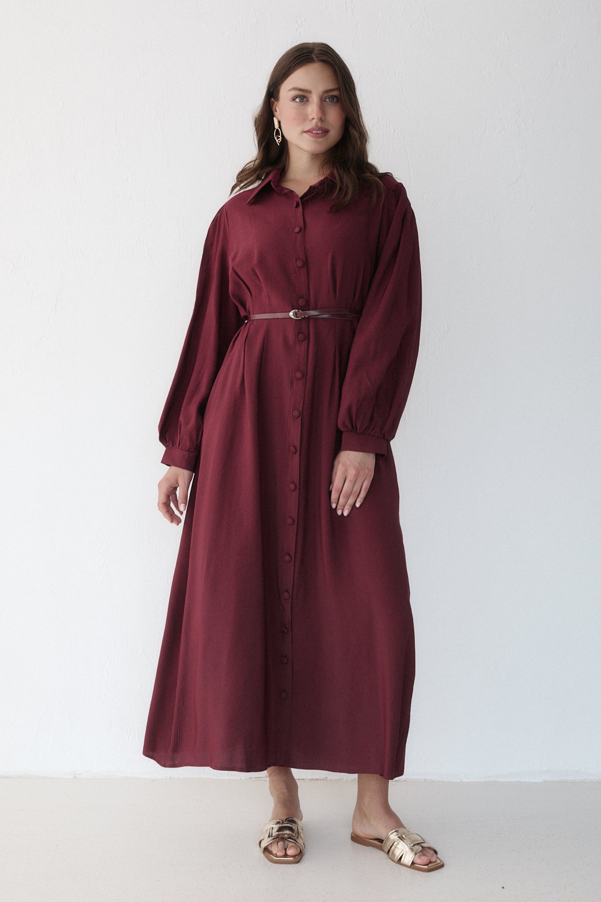 Modal Kemerli Elbise 32-2363