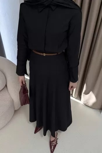Kemerli Poplin Elbise 3-0044