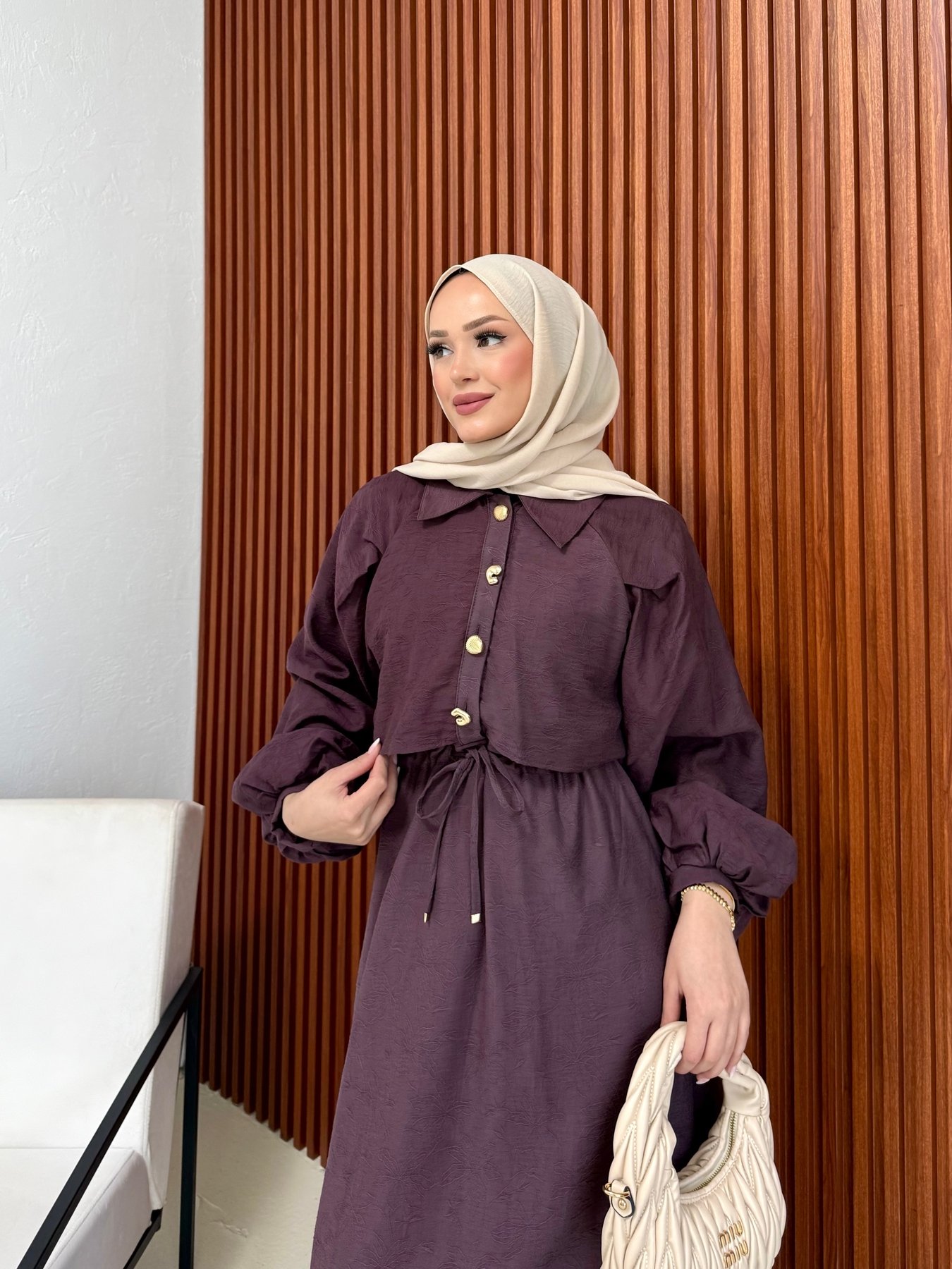 Düğmeli Elbise 6-5715