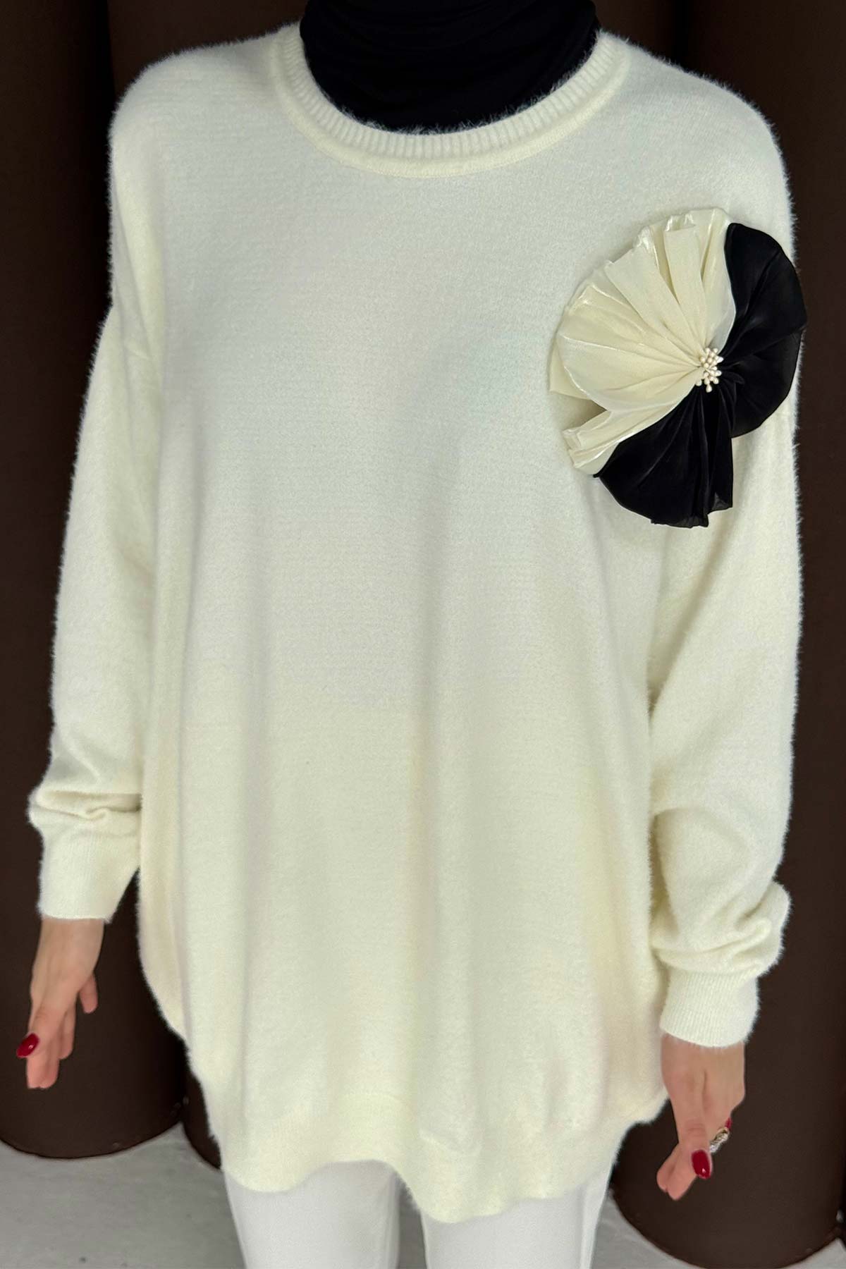 Broşlu Triko Tunik 70-2478